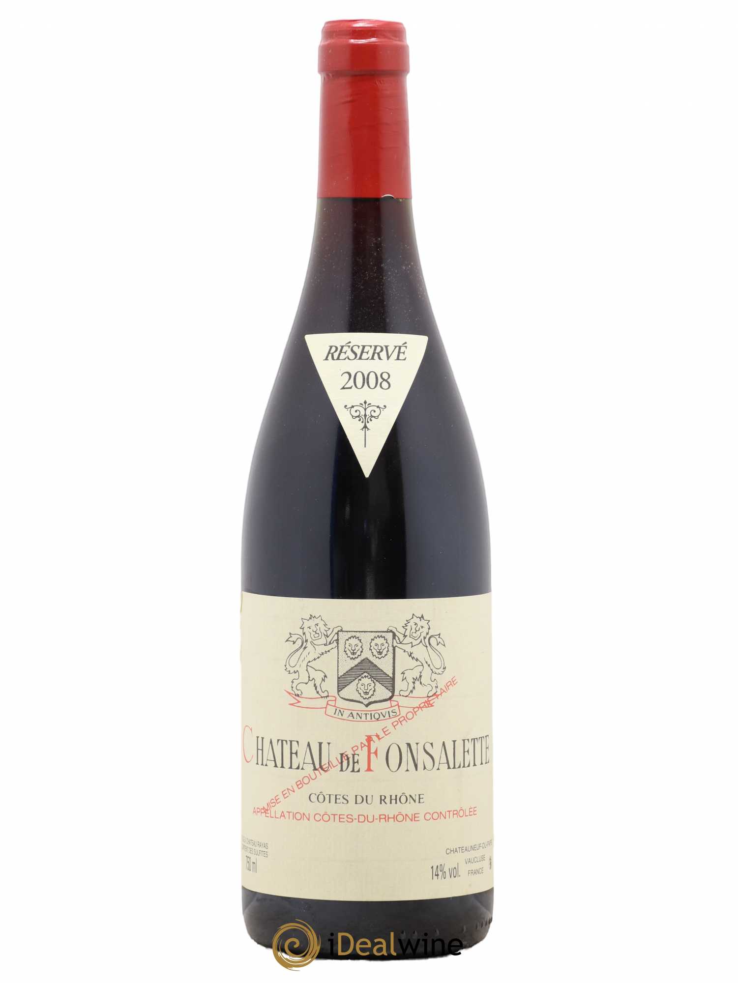 Côtes-du-Rhône Château de Fonsalette Emmanuel Reynaud 2008 - Lot de 1 bouteille - 0
