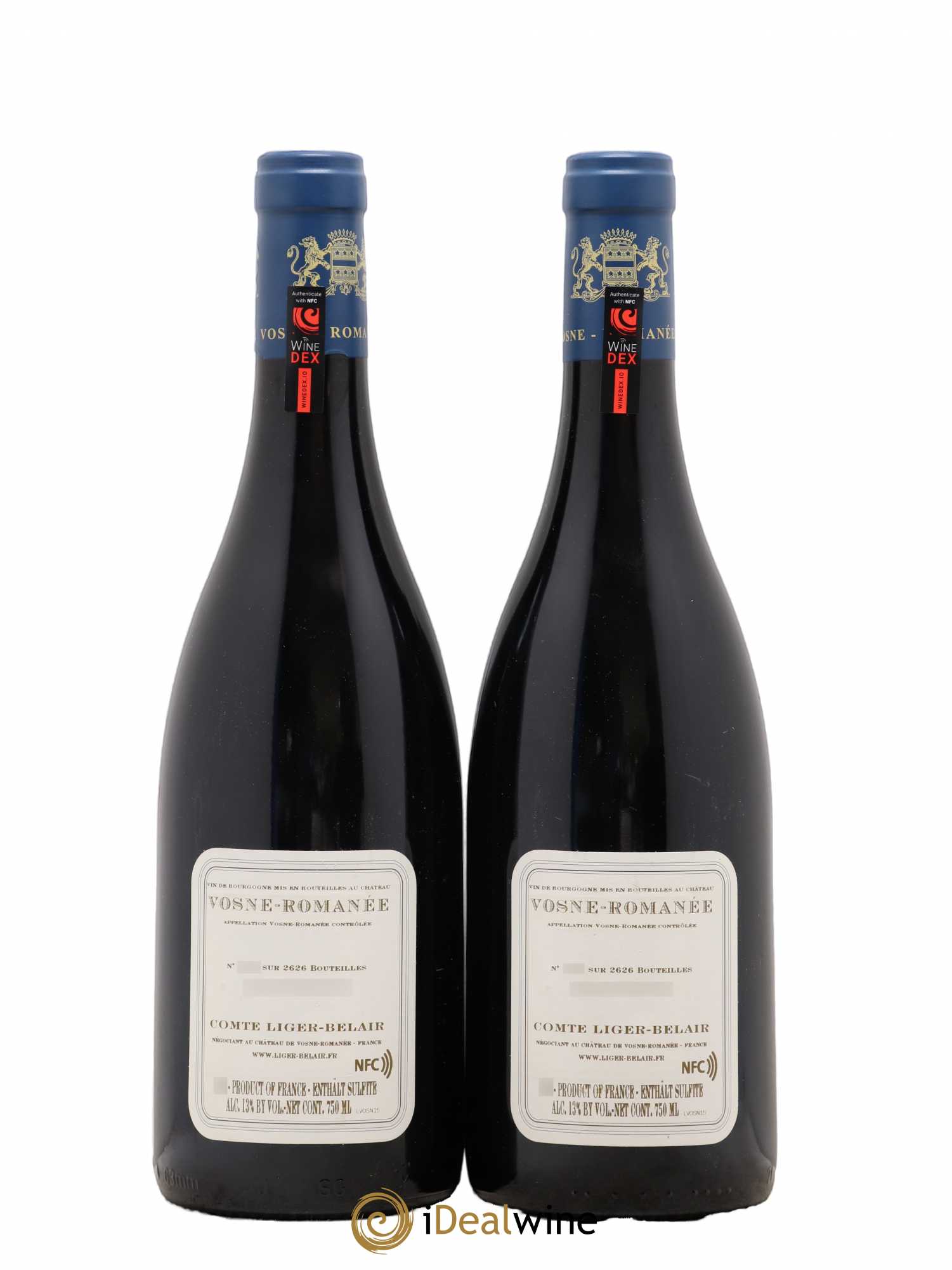 Vosne-Romanée Comte Liger-Belair (Domaine du) 2015 - Lot de 2 bouteilles - 1