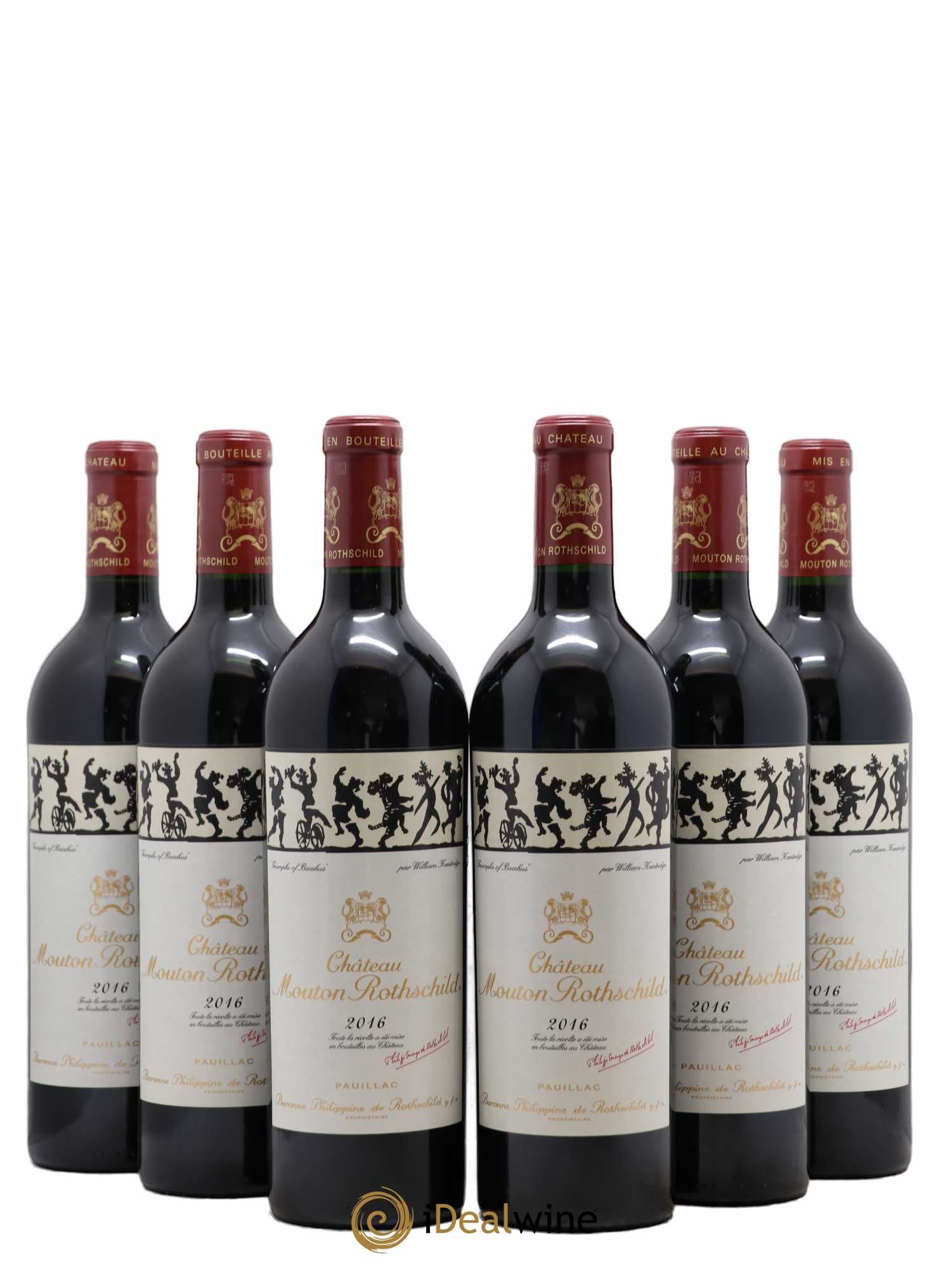 Château Mouton Rothschild 1er Grand Cru Classé 2016 - Lot de 6 bouteilles - 0