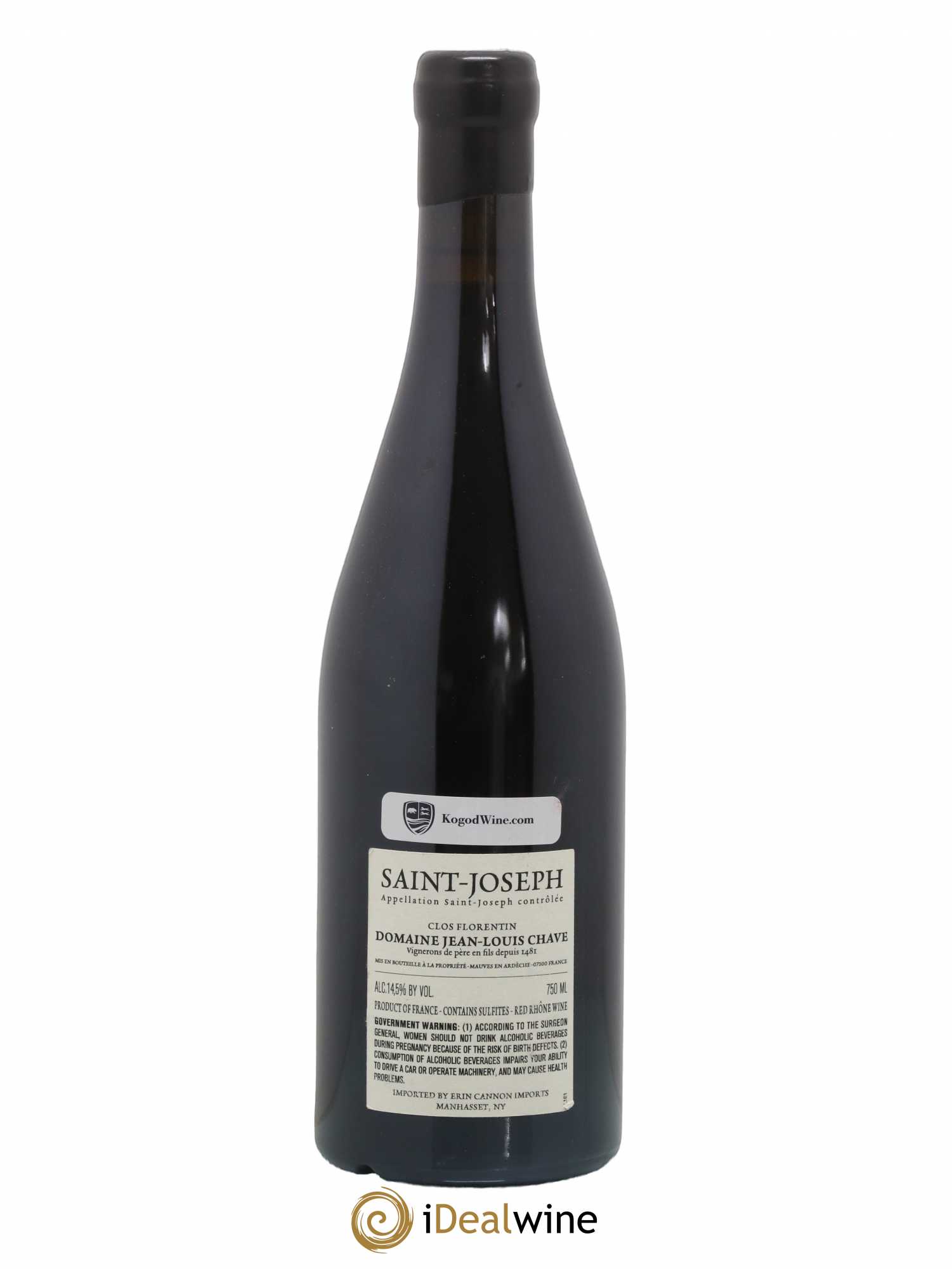 Saint-Joseph Clos Florentin Jean-Louis Chave 2018 - Lot de 1 bouteille - 1