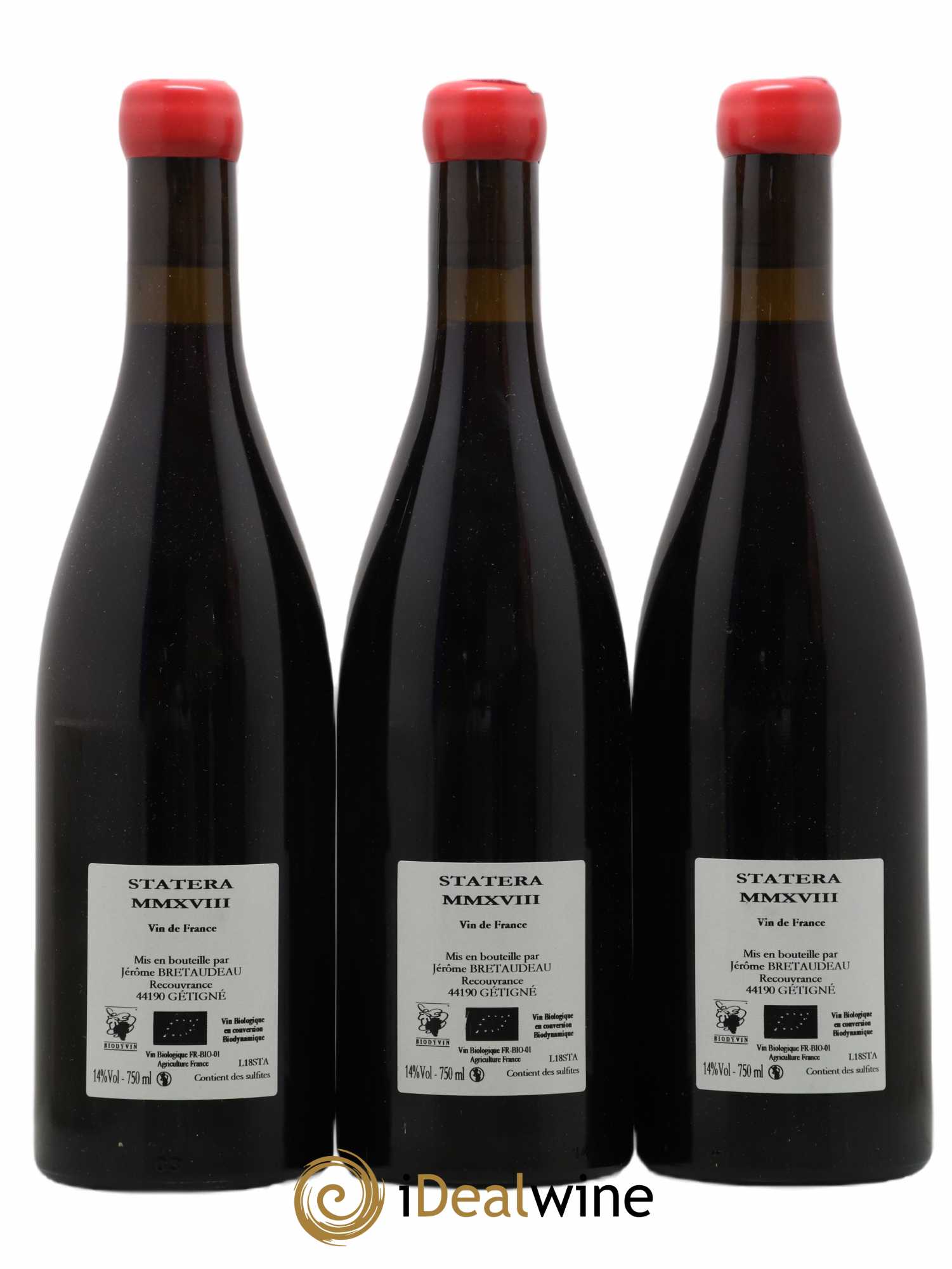 Vin de France Statera Jérôme Bretaudeau - Domaine de Bellevue 2018 - Lot de 3 bouteilles - 1