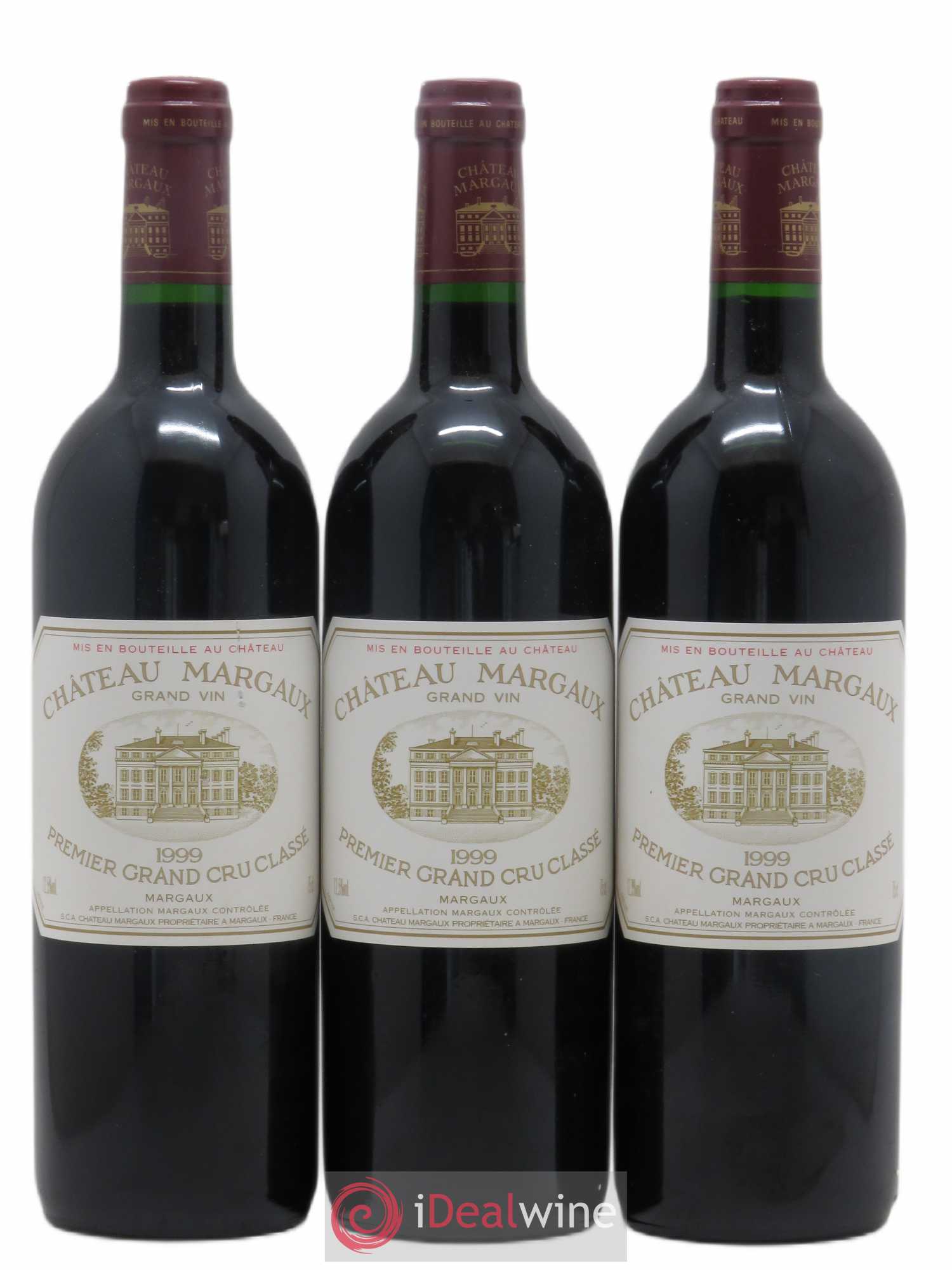 Château Margaux 1er Grand Cru Classé 1999 - Lot de 3 bouteilles - 0
