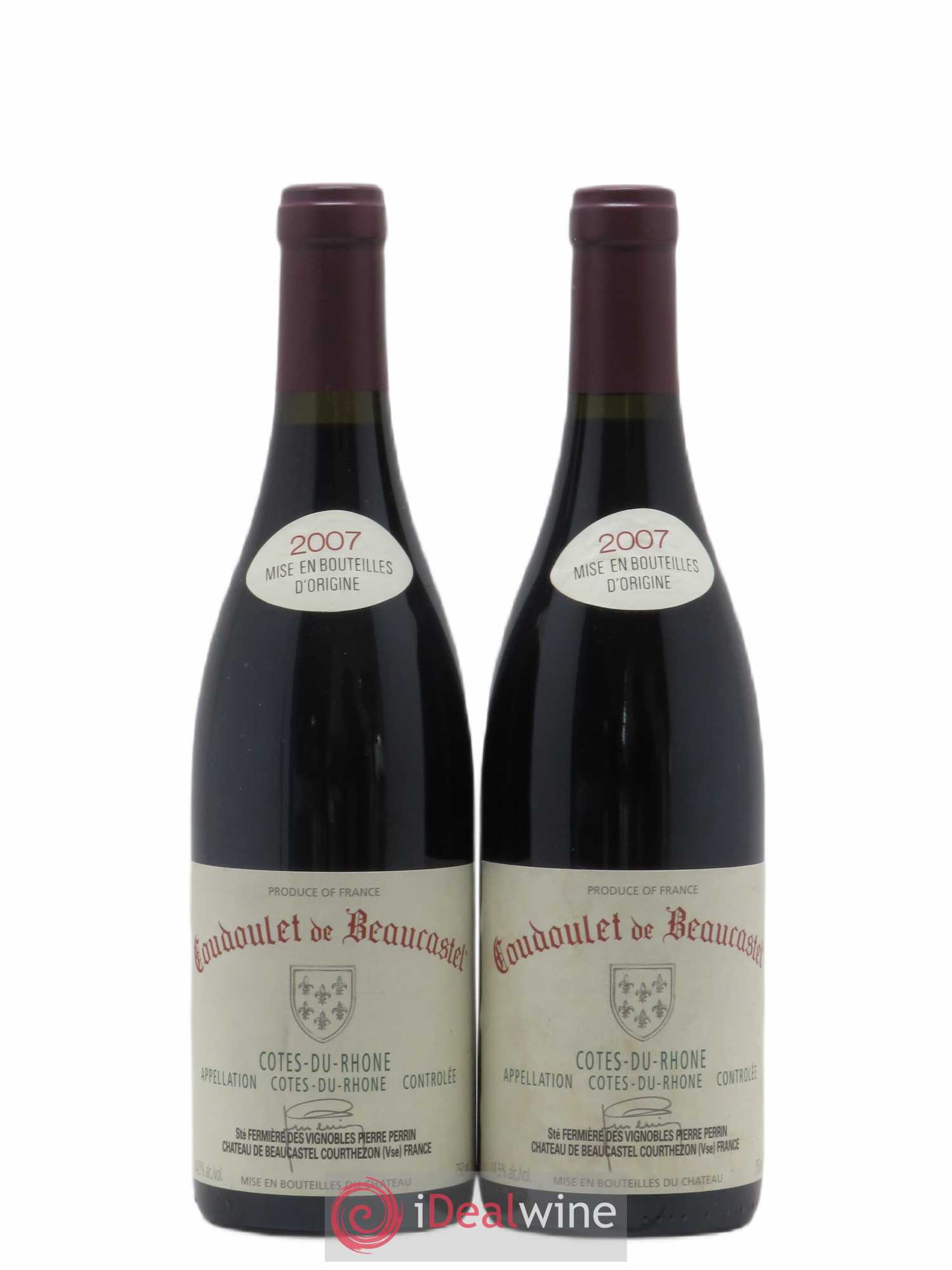 Côtes-du-Rhône Coudoulet de Beaucastel Famille Perrin 2007 - Lot de 2 bouteilles - 0