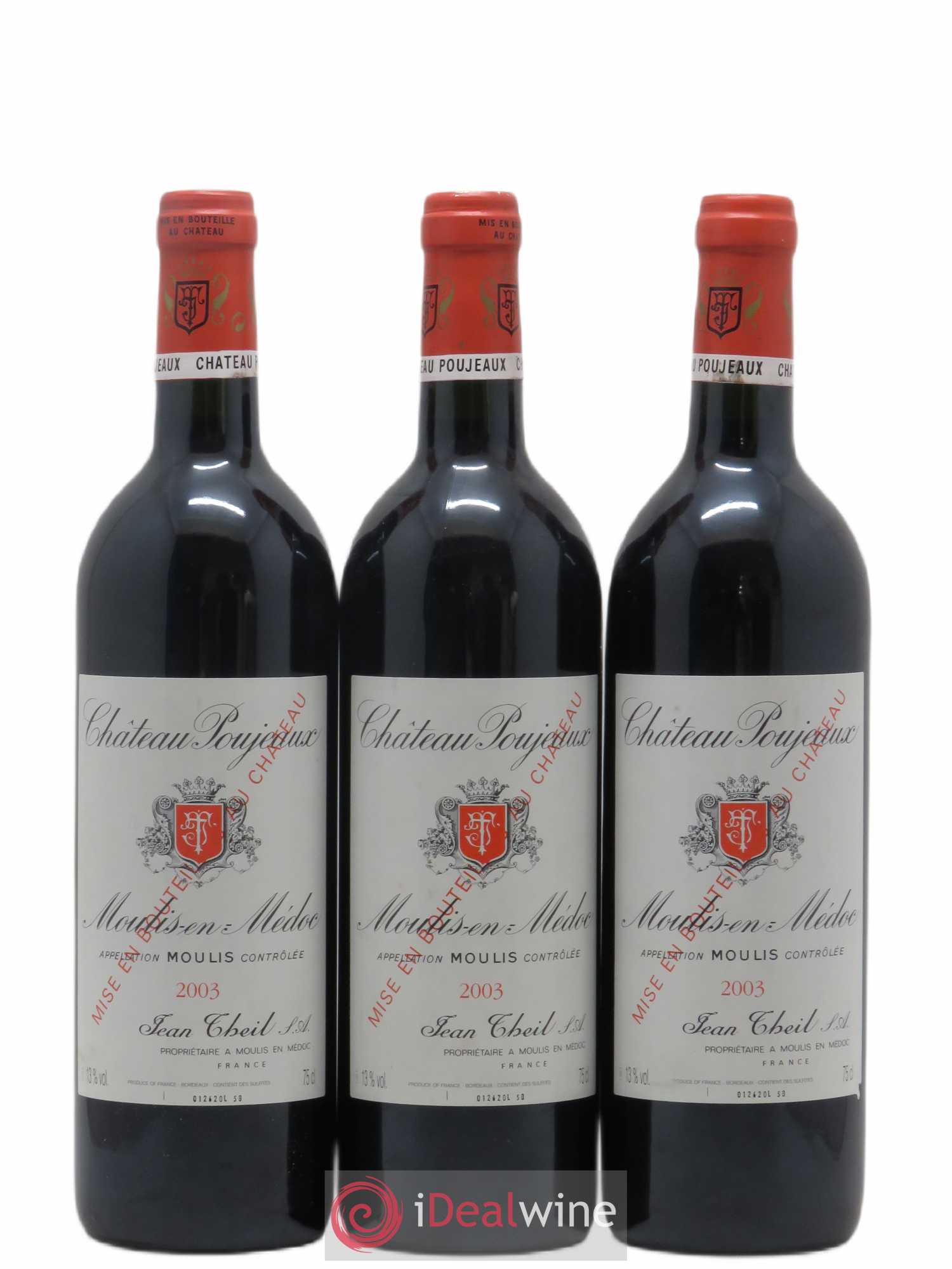 Château Poujeaux 2003 - Lot de 3 bouteilles - 0