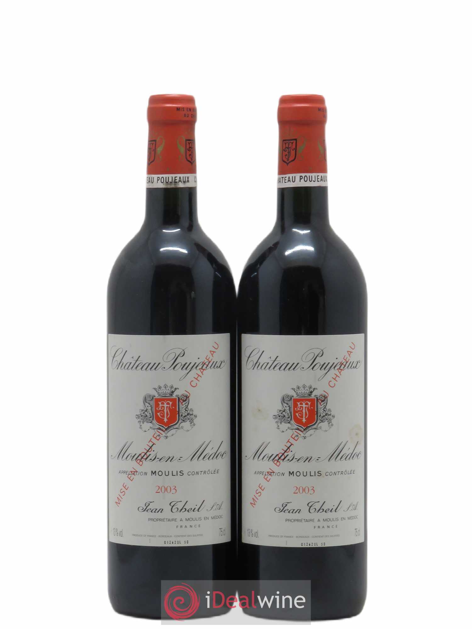 Château Poujeaux 2003 - Lot de 2 bouteilles - 0
