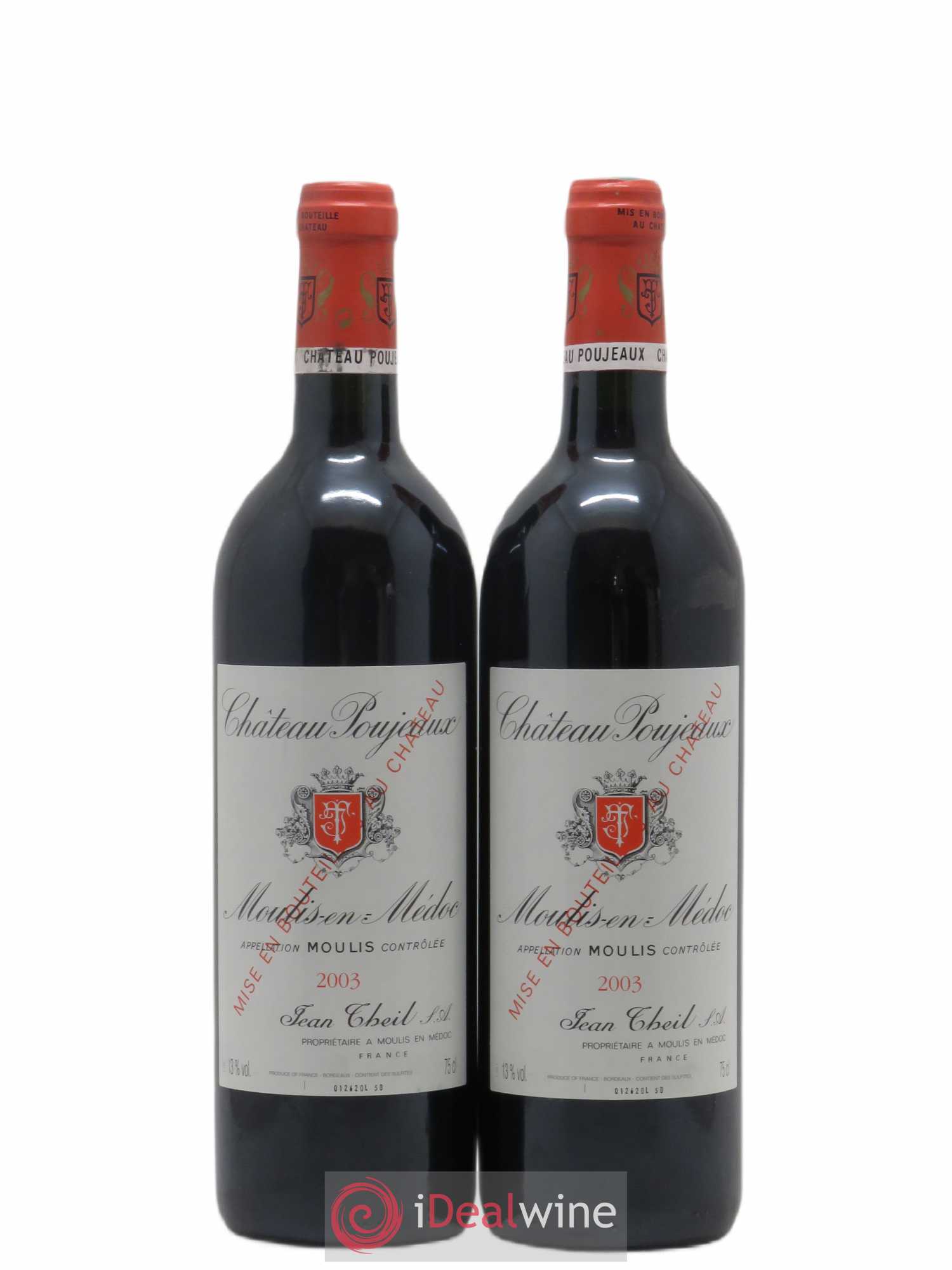 Château Poujeaux 2003 - Lot de 2 bouteilles - 0