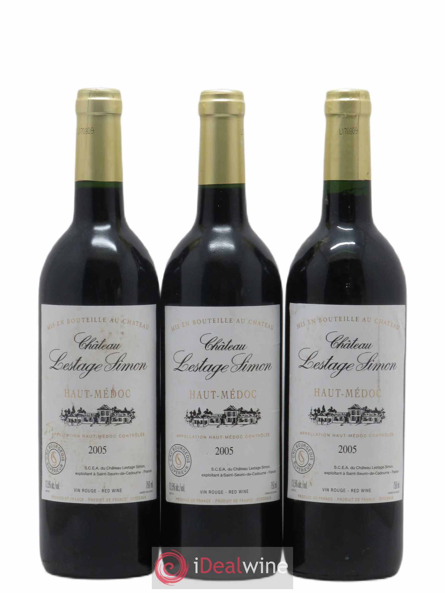 Château Lestage Simon Cru Bourgeois 2005 - Lot de 3 bouteilles - 0