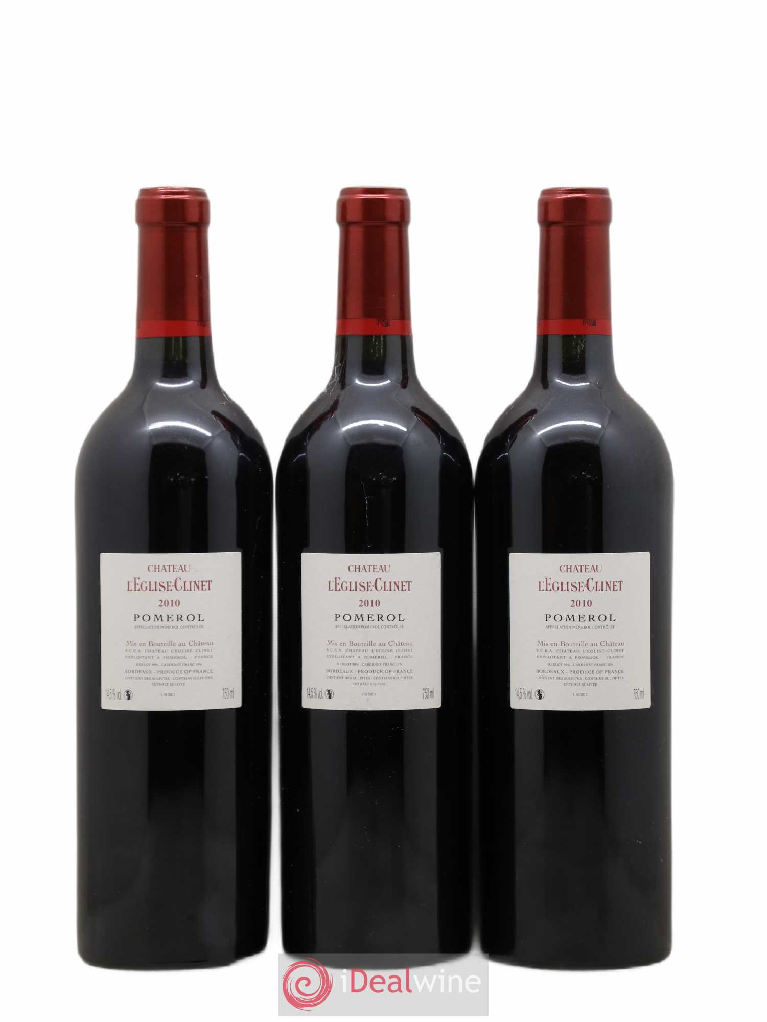 Château l' Église Clinet 2010 - Lot de 3 bouteilles - 1