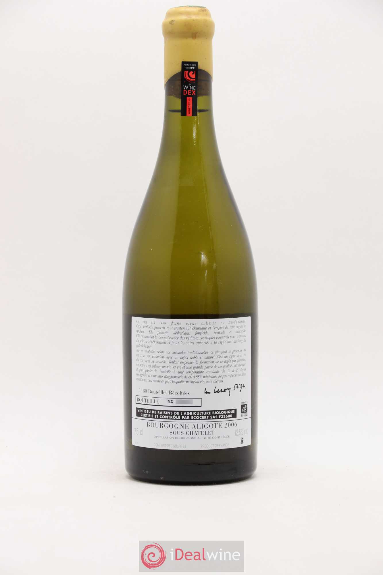Bourgogne Aligoté Sous Chatelet d'Auvenay (Domaine) 2006 - Lot de 1 bouteille - 1