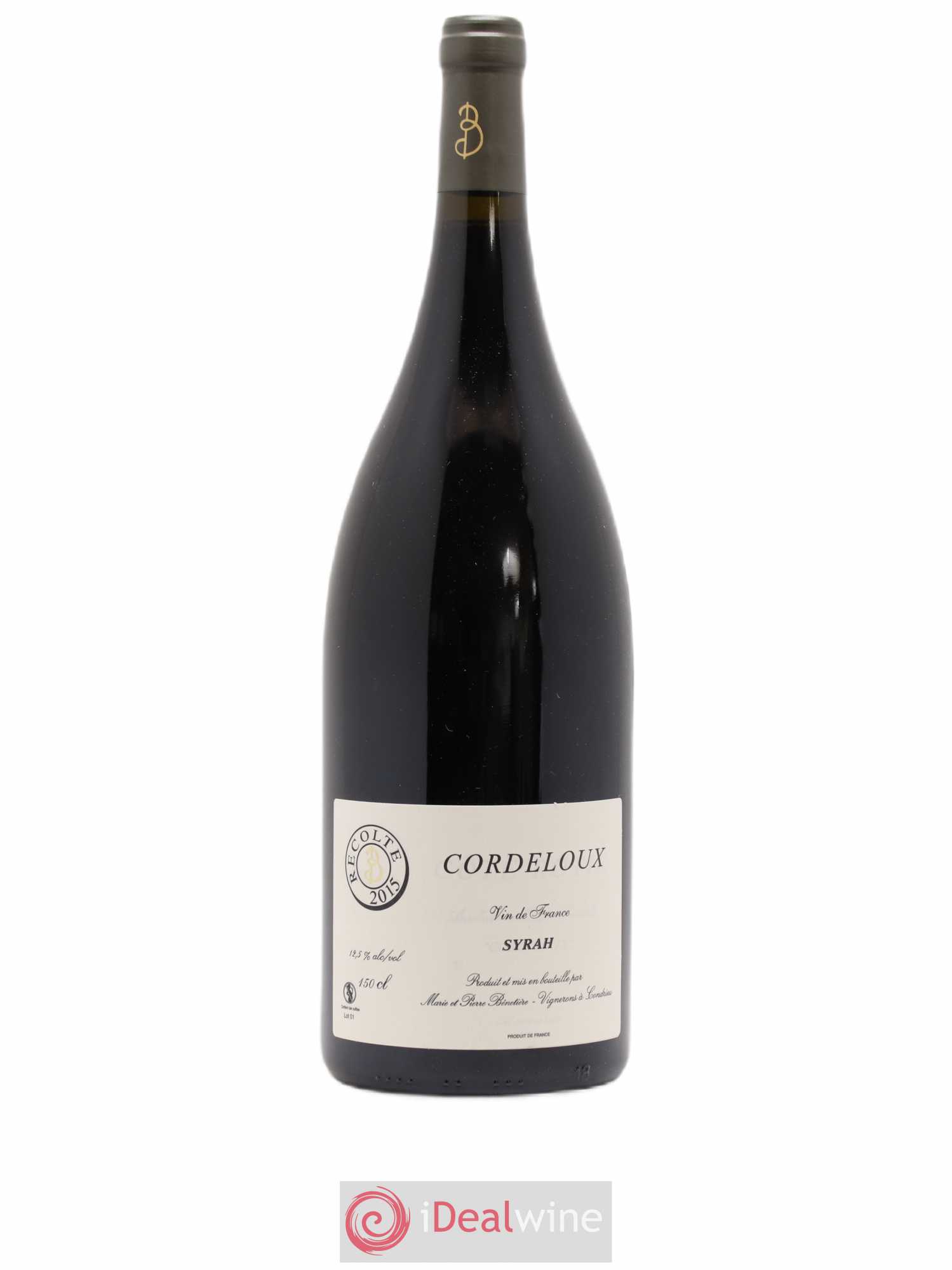 Vin de France Syrah Cordeloux Marie et Pierre Bénetière (Domaine) 2015 - Lot de 1 magnum - 0