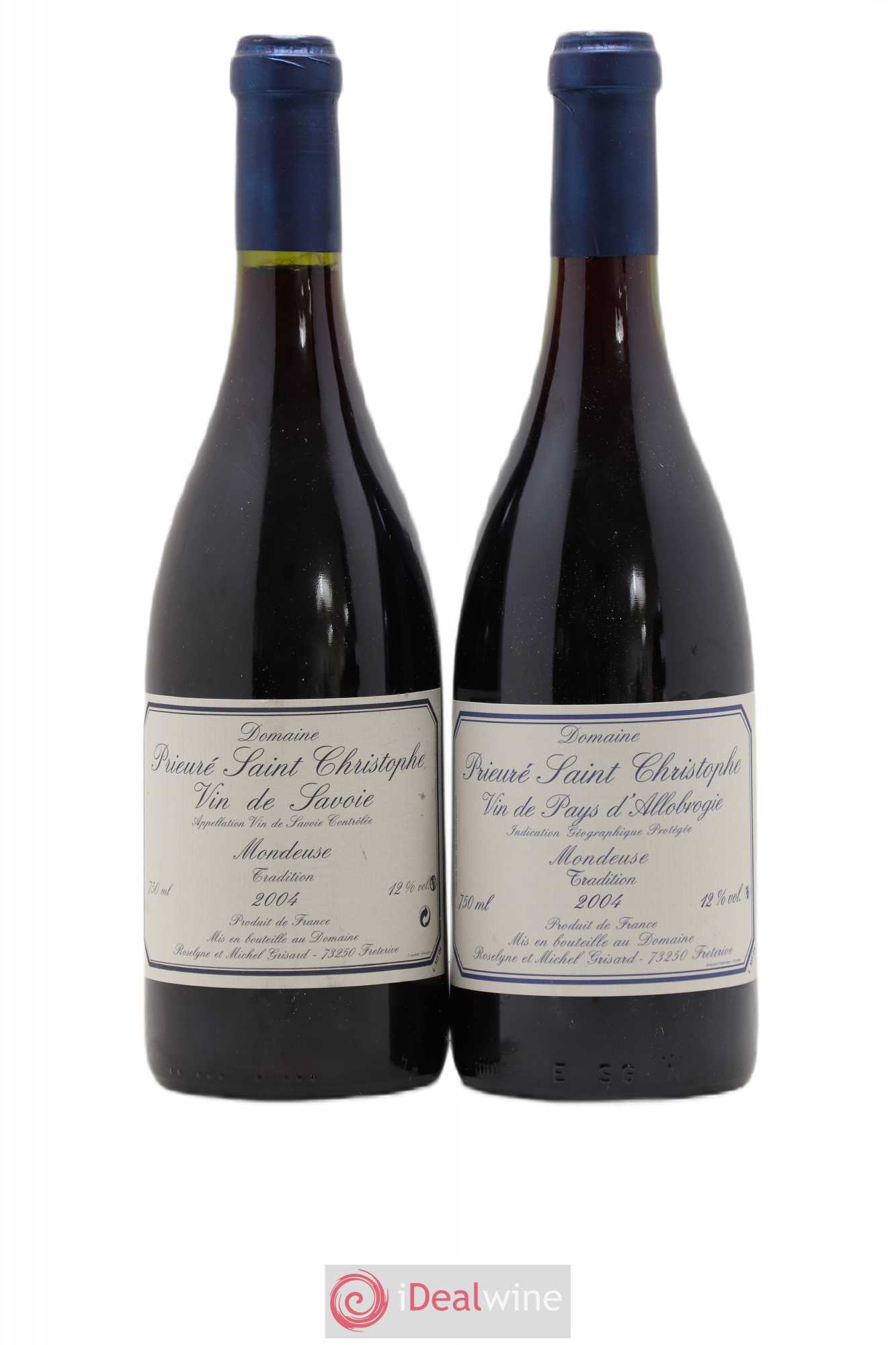 Vin des Allobroges Mondeuse Tradition Prieuré Saint Christophe (Domaine) 2004 - Lot de 2 bouteilles - 0