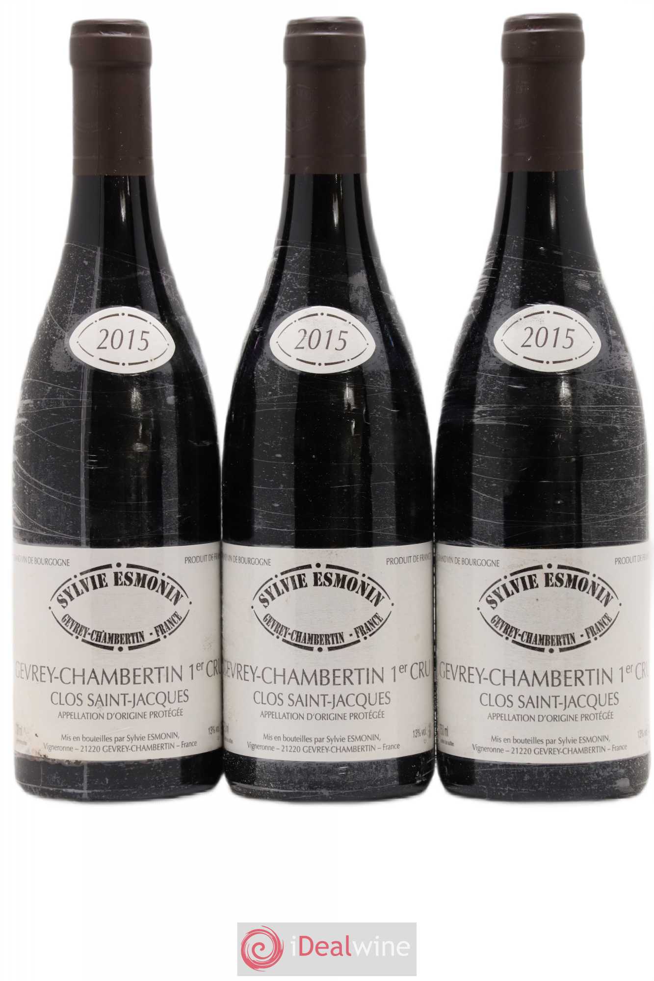 Gevrey-Chambertin 1er Cru Clos Saint Jacques Sylvie Esmonin 2015 - Lot de 3 bouteilles - 0