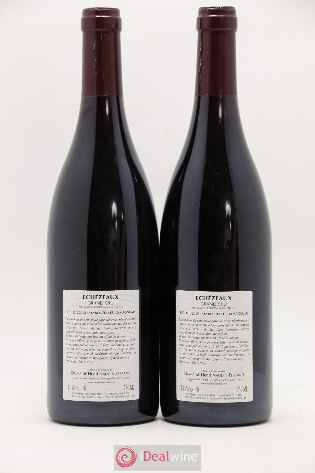 Echezeaux Grand Cru Naudin-Ferrand (Domaine) 2012 - Lot de 2 bouteilles - 1