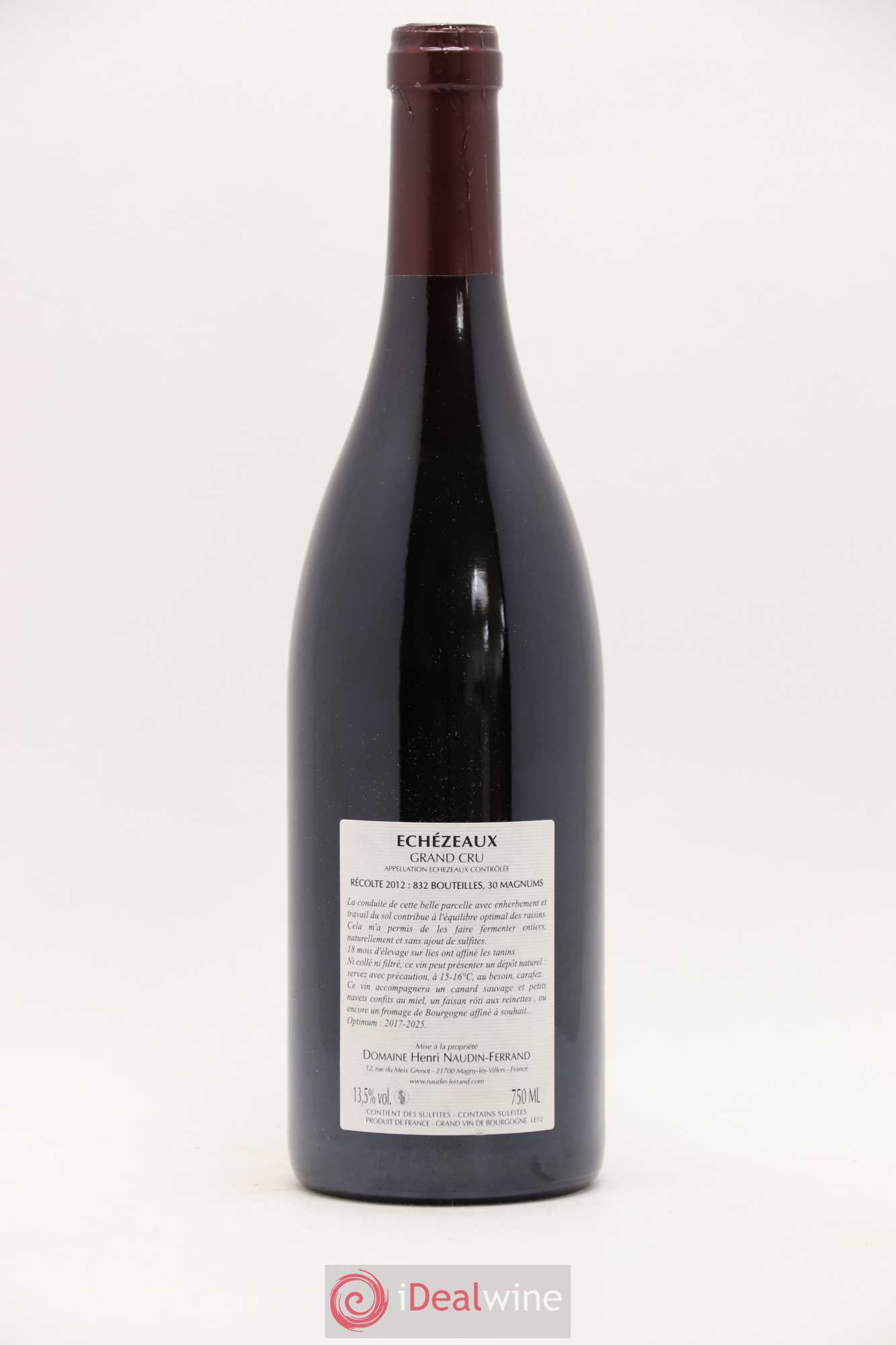Echezeaux Grand Cru Naudin-Ferrand (Domaine) 2012 - Lot de 1 bouteille - 1