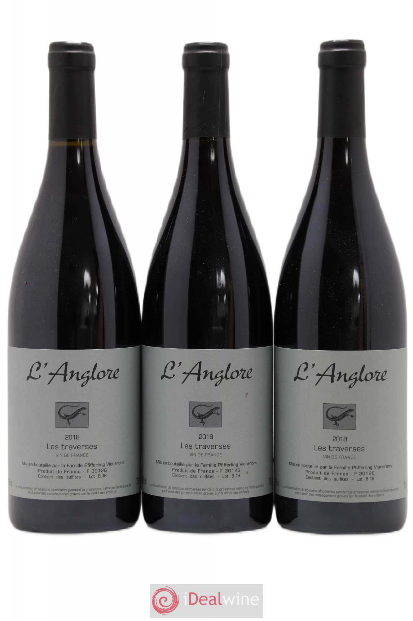 Vin de France Les Traverses L'Anglore 2018 - Lot de 3 bouteilles - 0