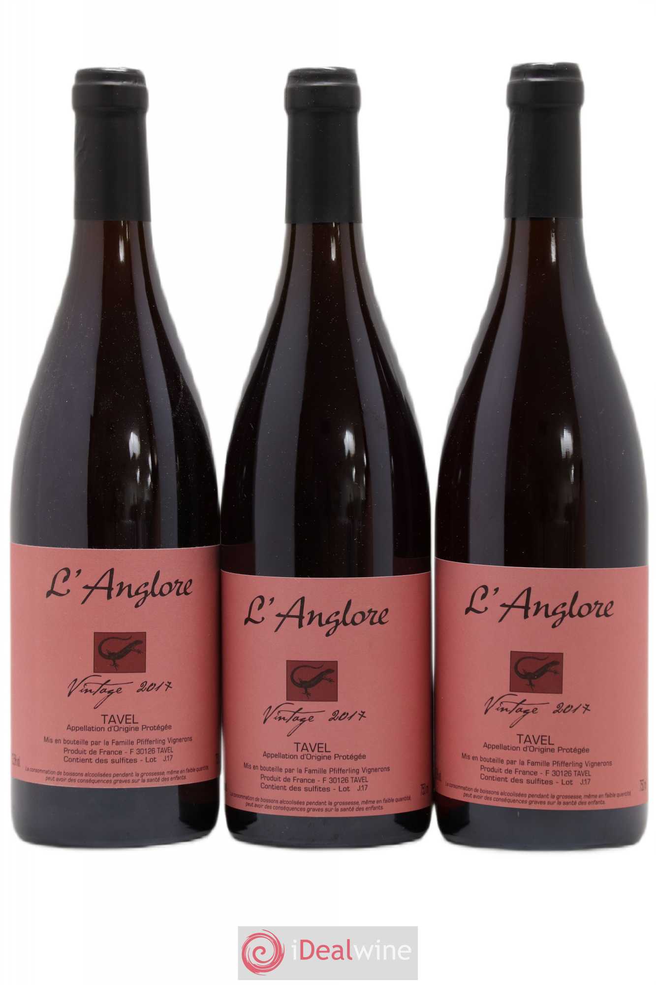 Tavel Vintage L'Anglore 2017 - Lot de 3 bouteilles - 0