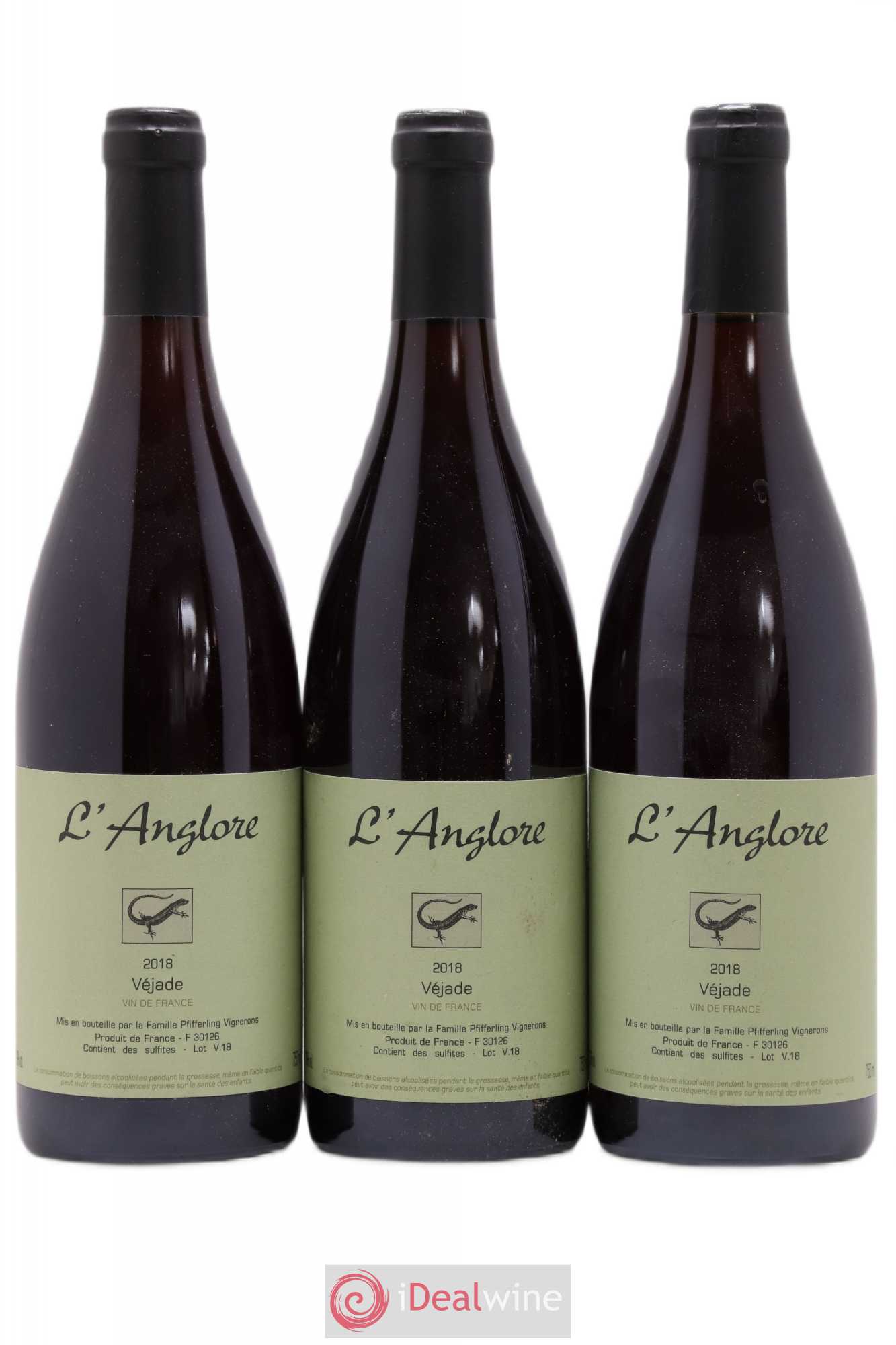 Vin de France Véjade L'Anglore 2018 - Lot de 3 bouteilles - 0