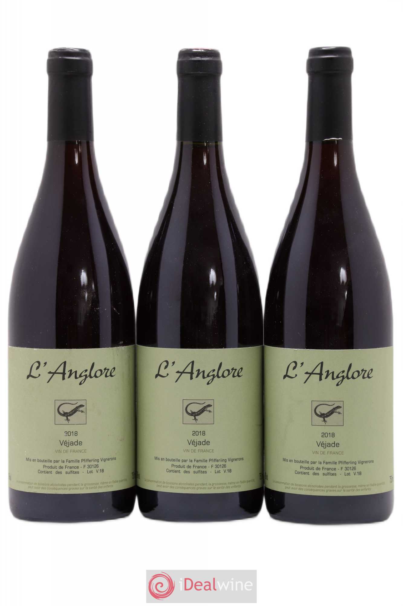 Vin de France Véjade L'Anglore 2018 - Lot de 3 bouteilles - 0