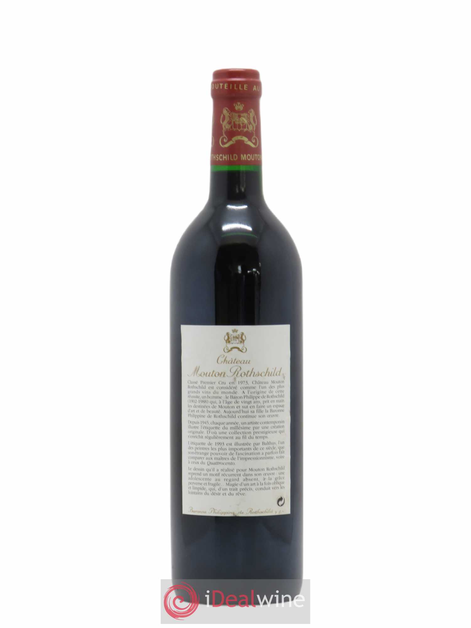 Château Mouton Rothschild 1er Grand Cru Classé 1993 - Lot de 1 bouteille - 1