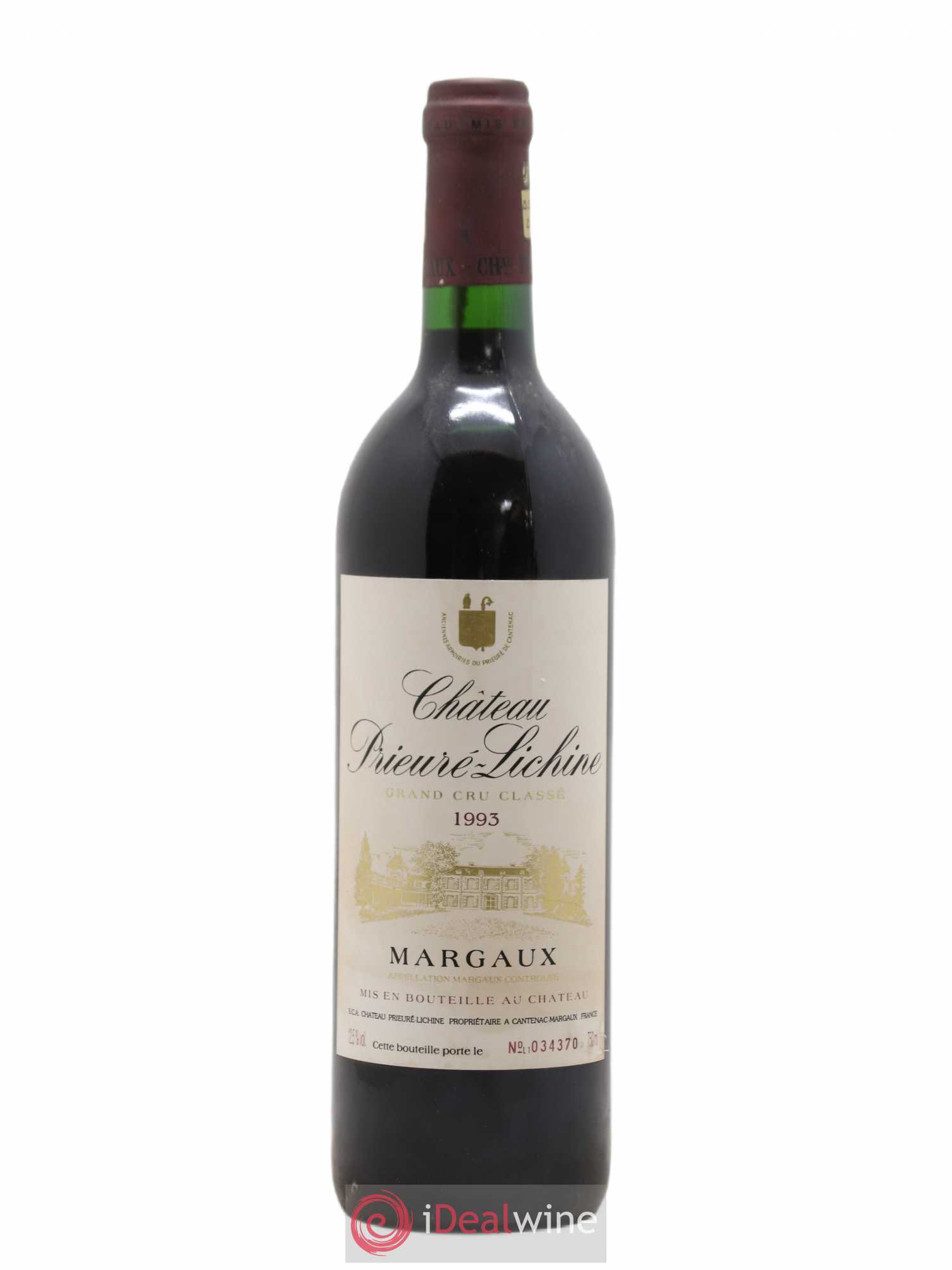 Château Prieuré Lichine 4ème Grand Cru Classé 1993 - Lot de 1 bouteille - 0