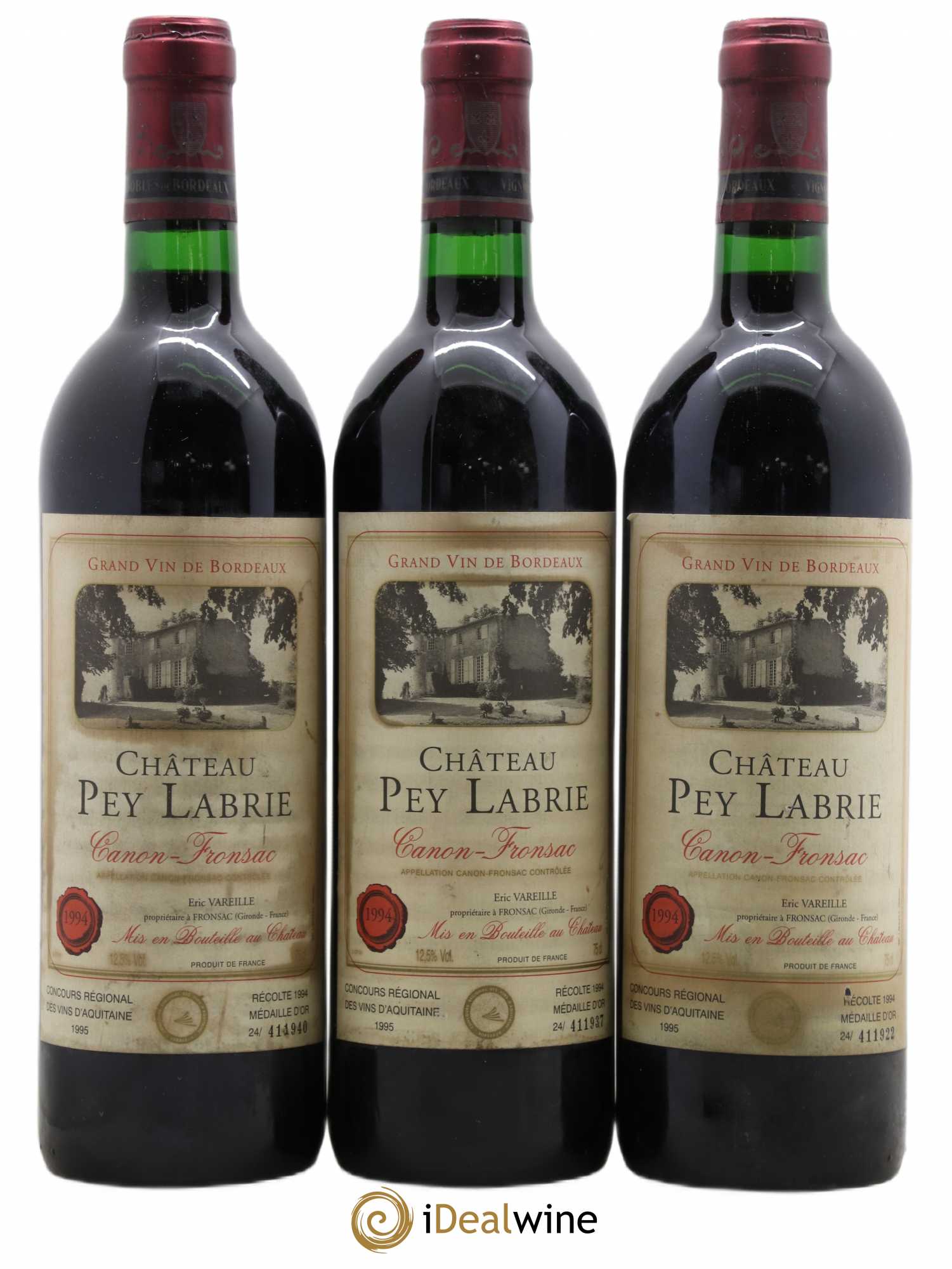 Canon-Fronsac Château Pey Labrie 1994 - Lot de 3 bouteilles - 0