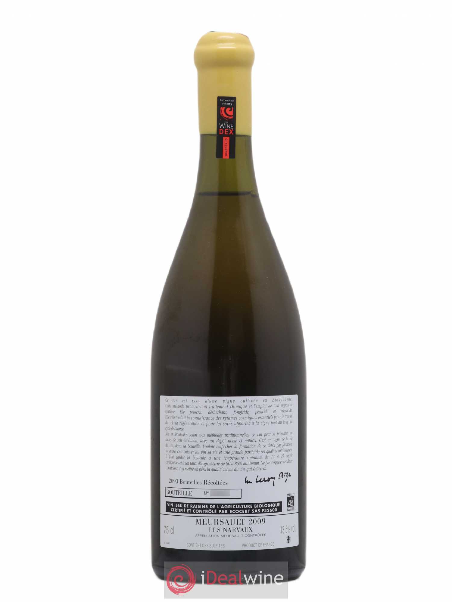 Meursault Les Narvaux d'Auvenay (Domaine) 2009 - Lot de 1 bouteille - 1