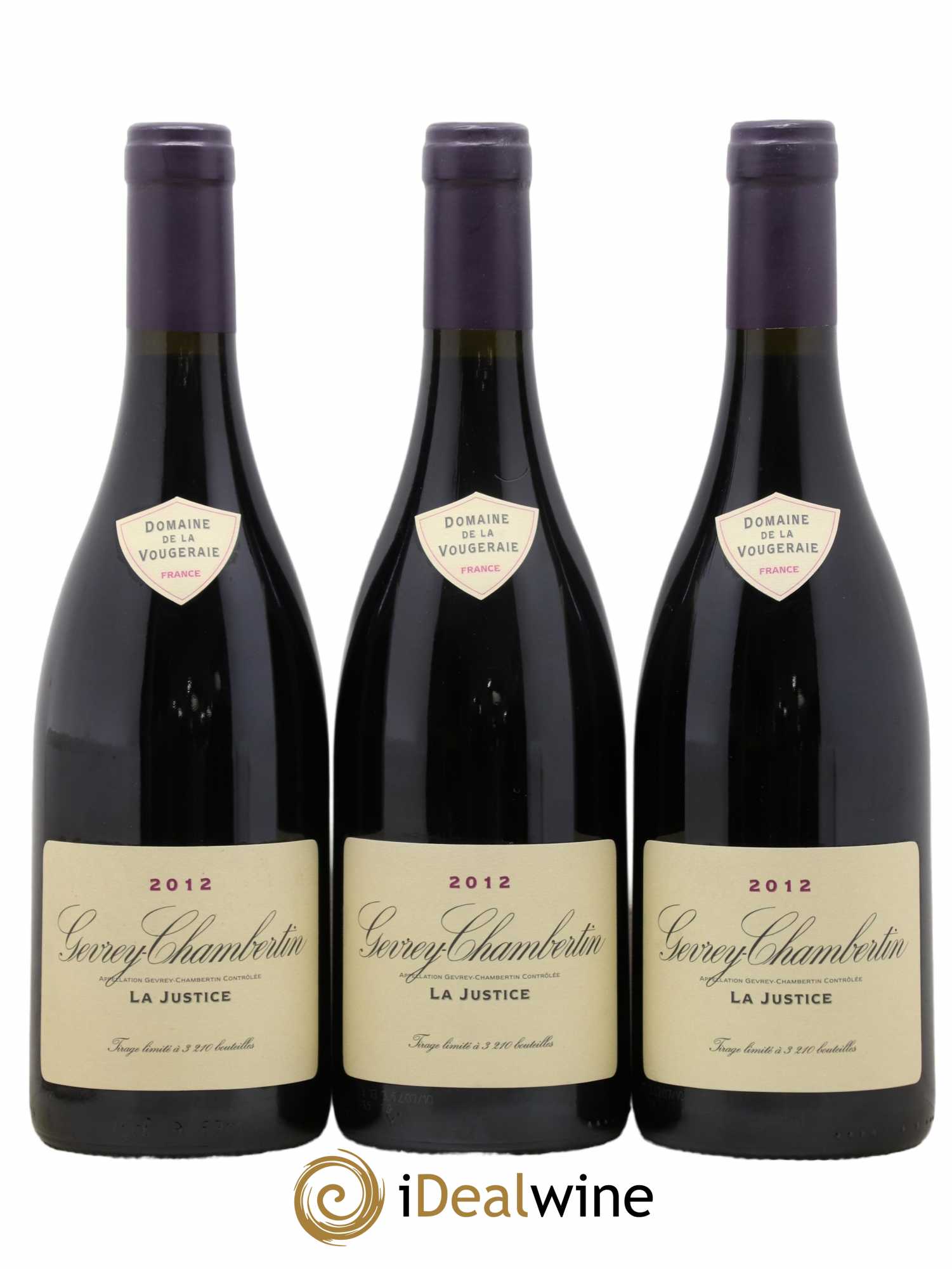 Gevrey-Chambertin La Justice La Vougeraie 2012 - Lot de 3 bouteilles - 0