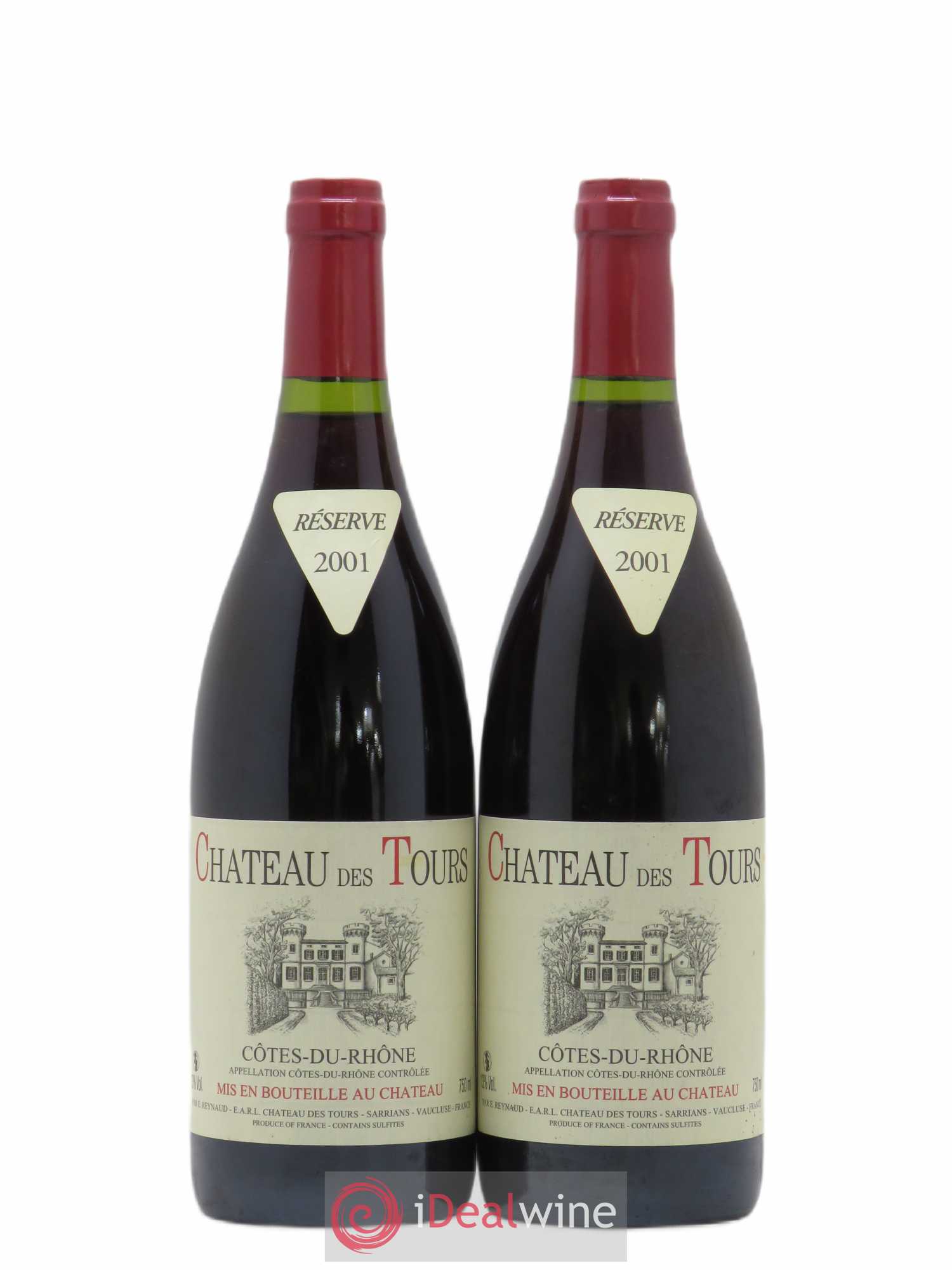 Côtes-du-Rhône Château des Tours Emmanuel Reynaud 2001 - Lot de 2 bouteilles - 0