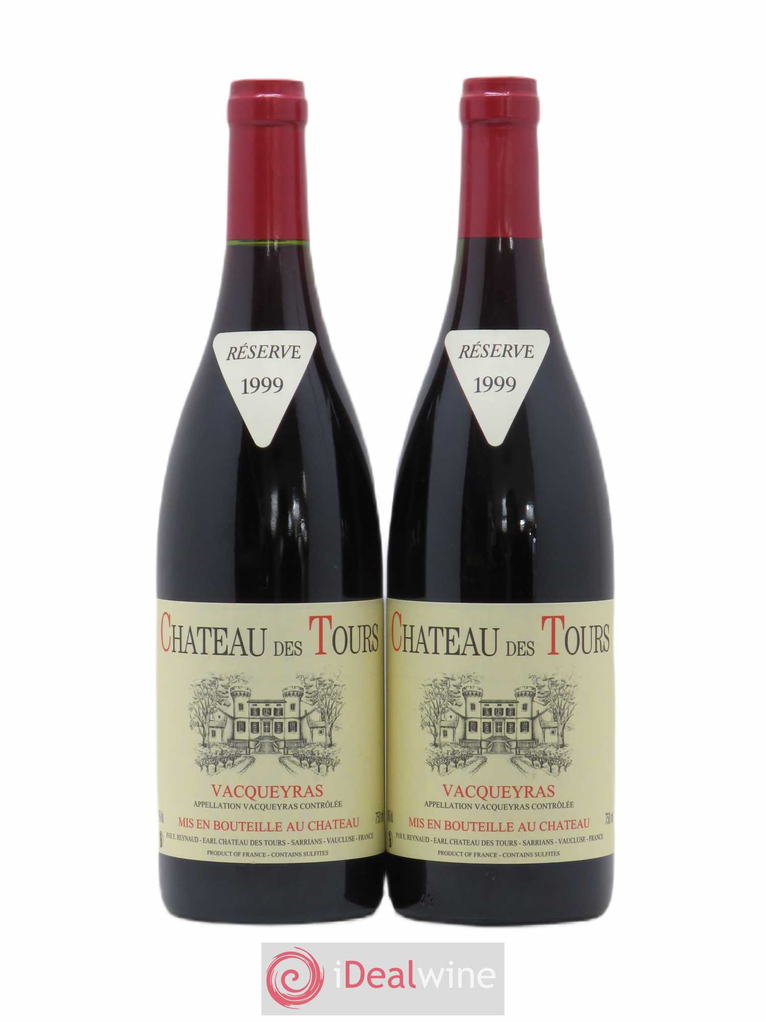 Vacqueyras Château des Tours Emmanuel Reynaud 1999 - Lot de 2 bouteilles - 0