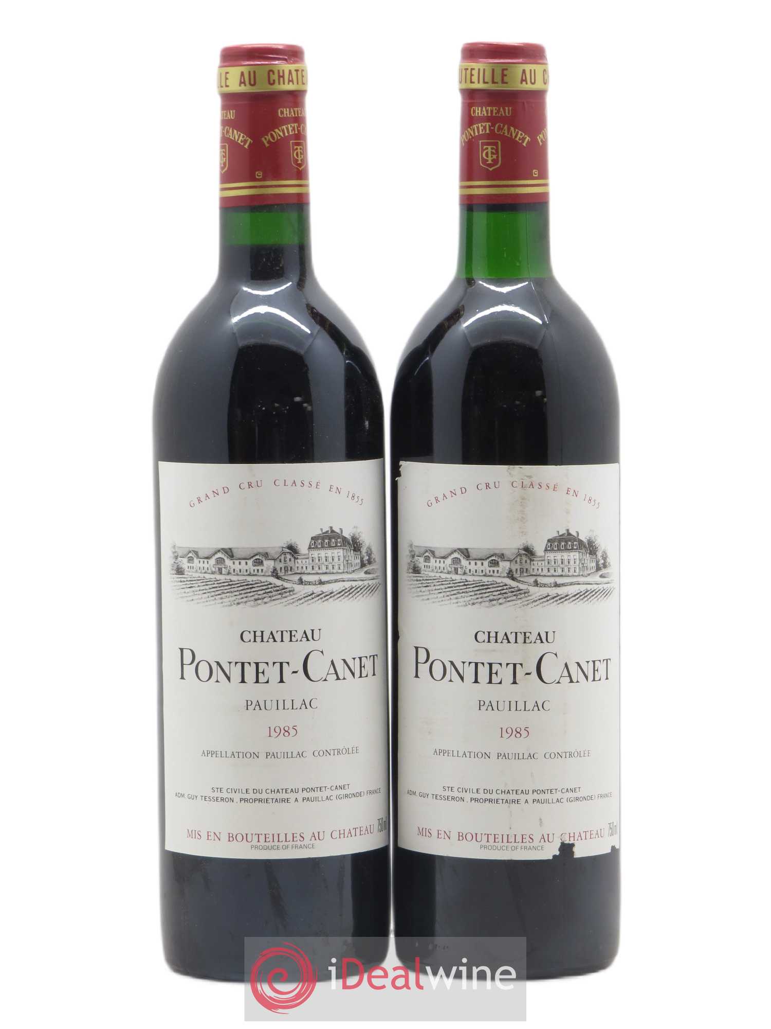 Château Pontet Canet 5ème Grand Cru Classé 1985 - Lot de 2 bouteilles - 0