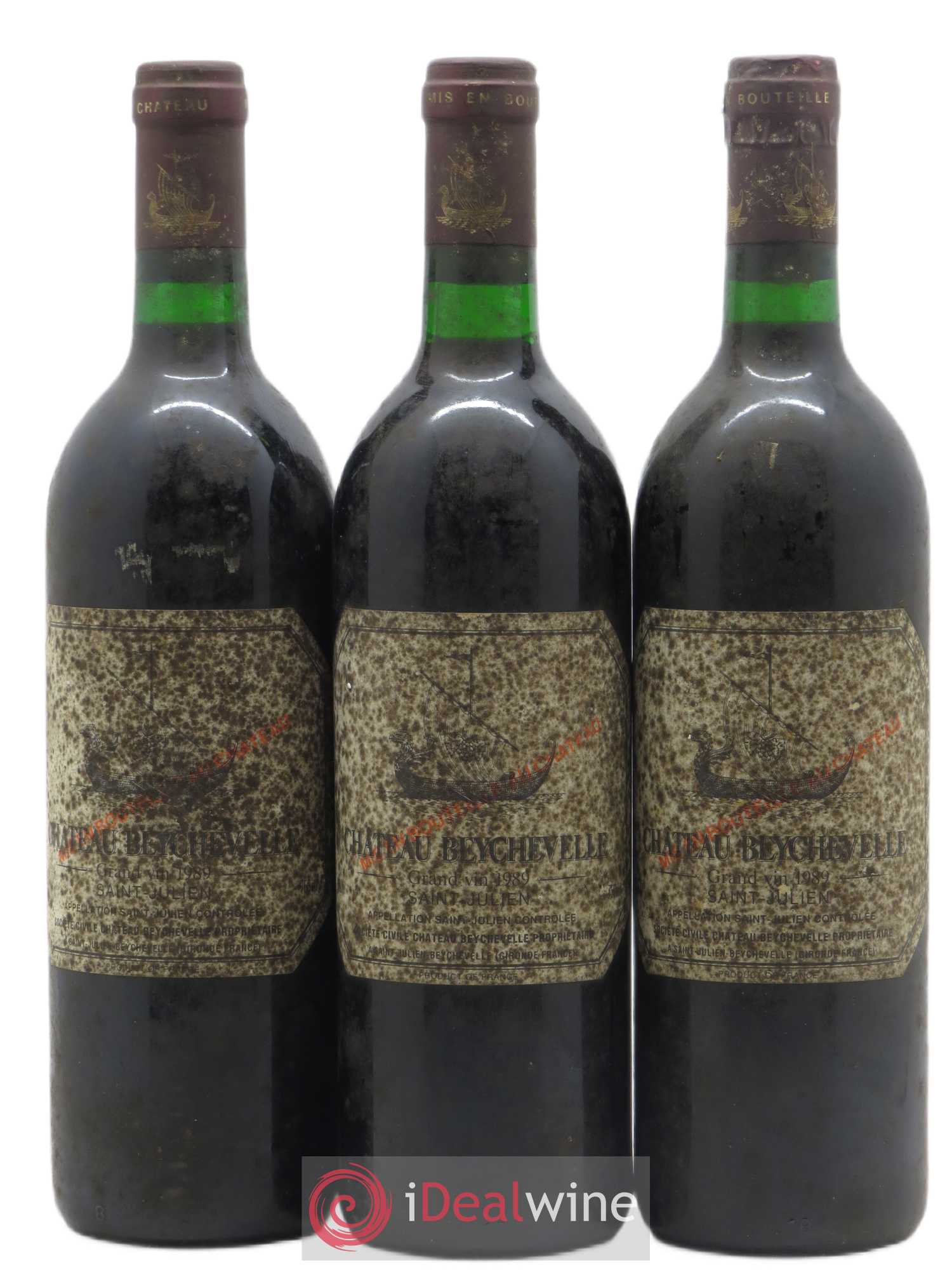 Château Beychevelle 4ème Grand Cru Classé 1989 - Lot de 3 bouteilles - 0