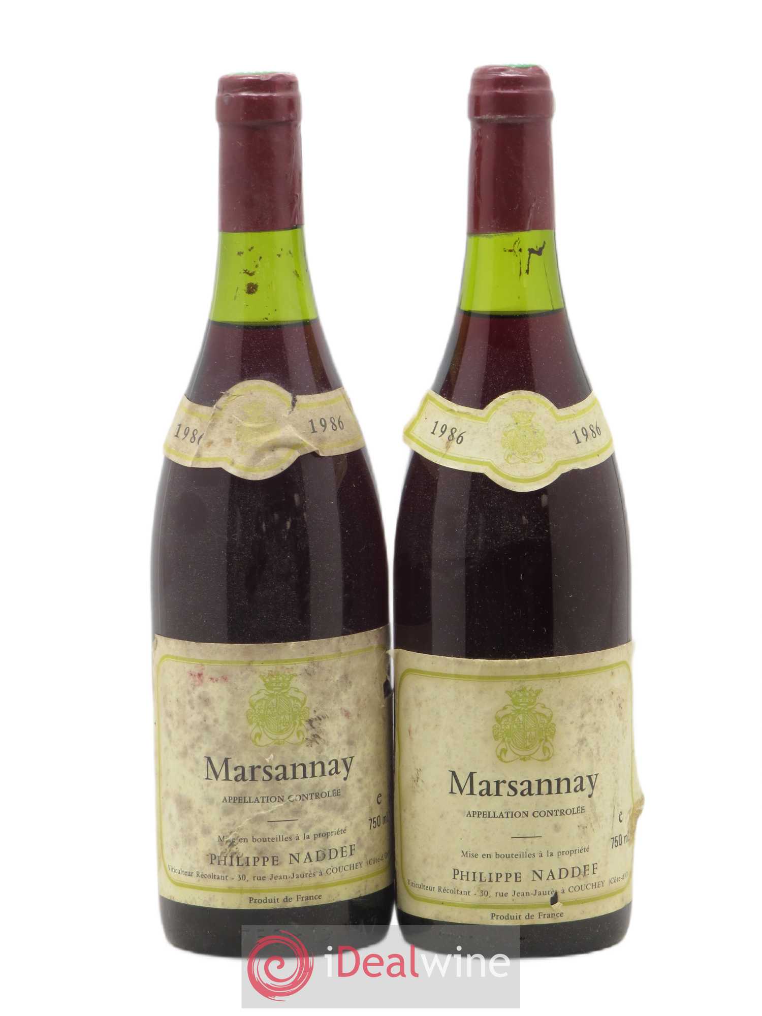 Marsannay Philippe Naddef 1986 - Lot de 2 bouteilles - 0