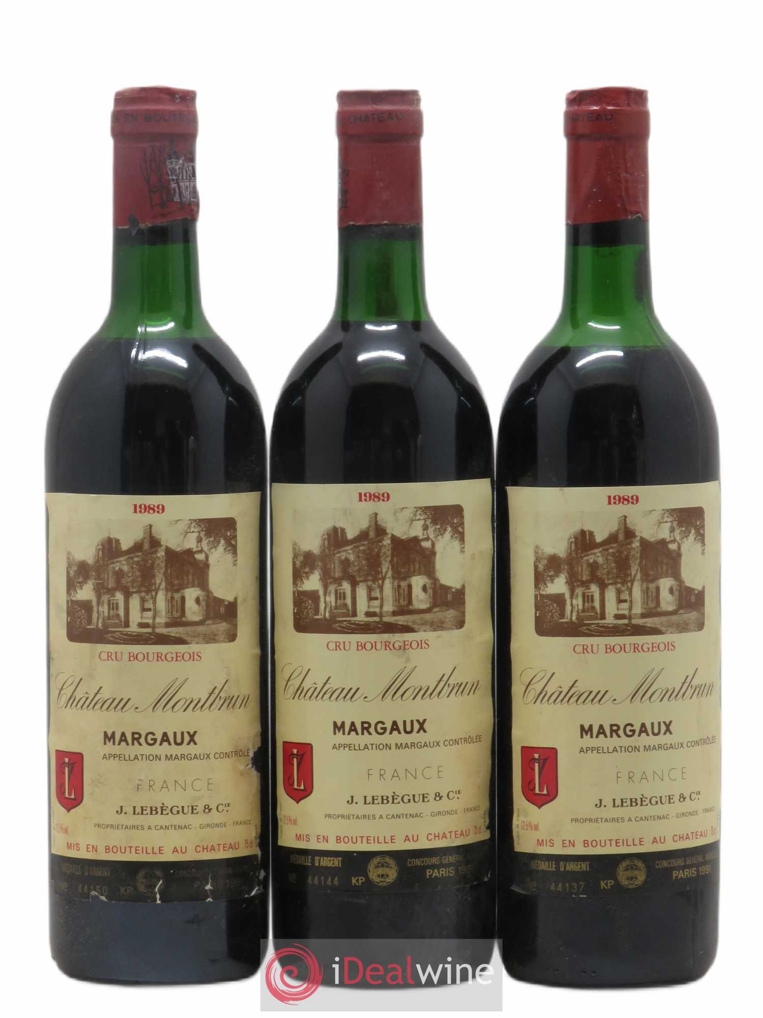 Château Montbrun Cru Bourgeois 1989 - Lot de 3 bouteilles - 0