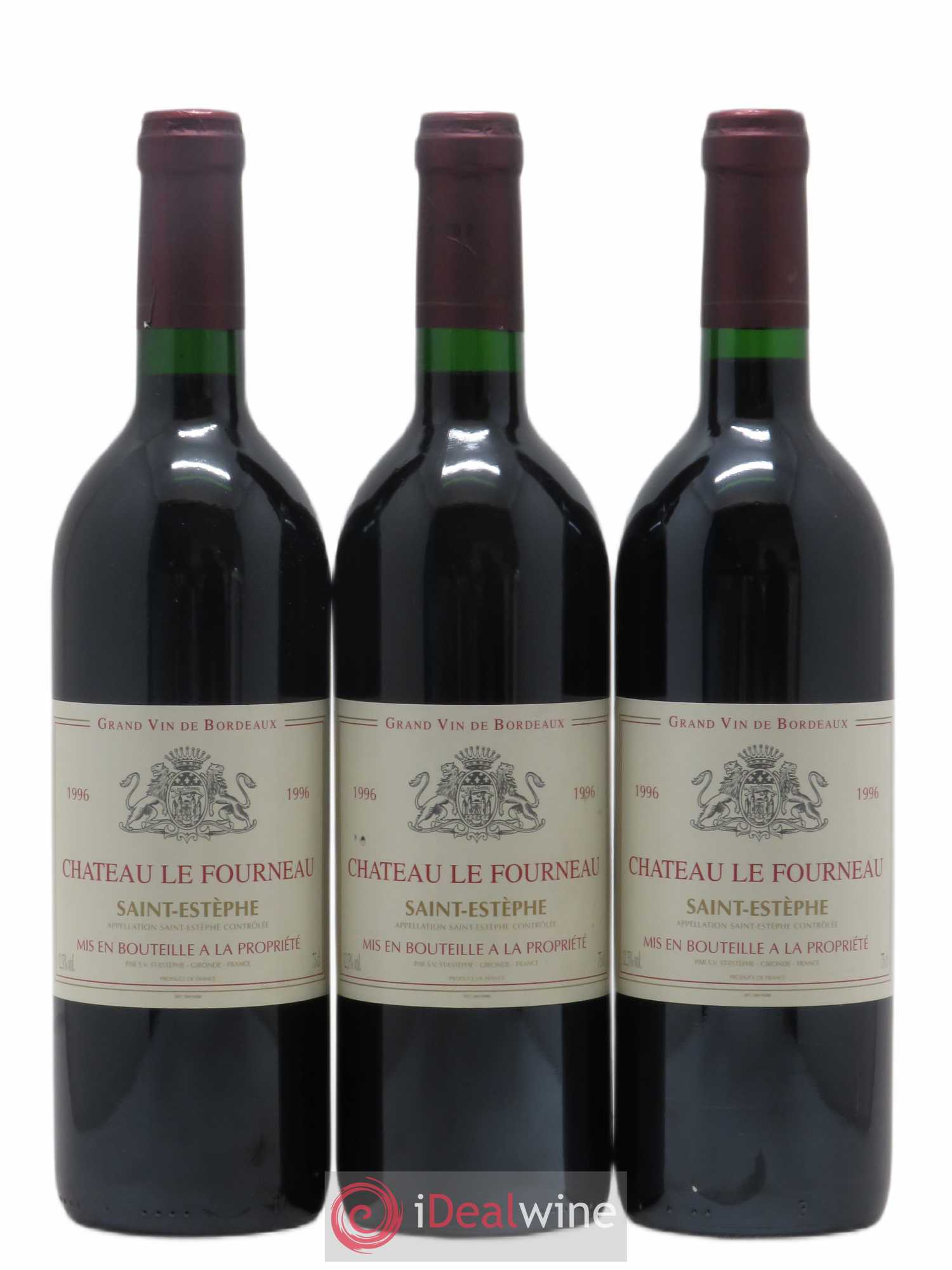 Saint-Estèphe Château Le Fourneau 1996 - Lot de 3 bouteilles - 0