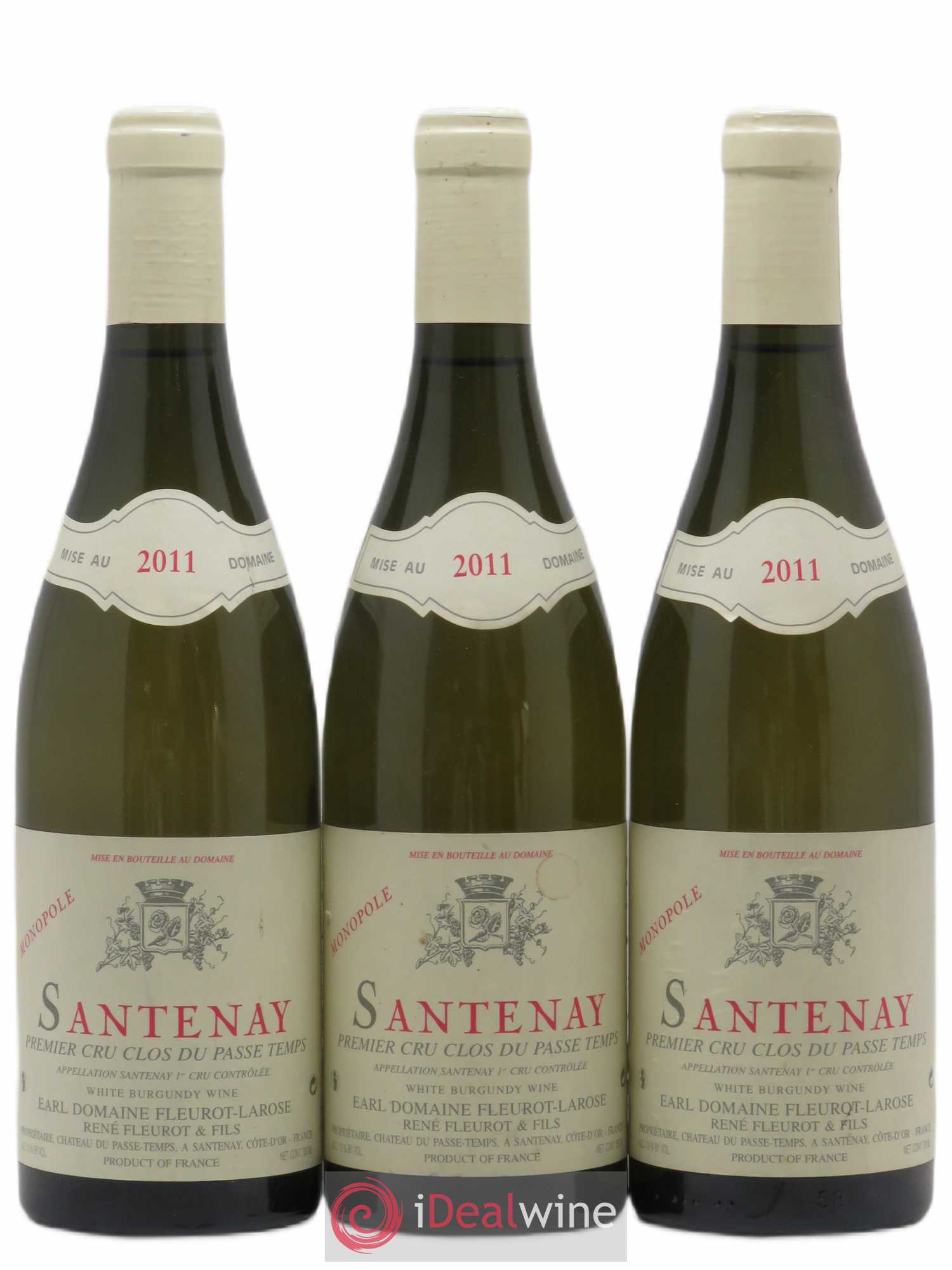 Santenay 1er Cru Clos Du Passe Temps Domaine Fleurot Larose 2011 - Posten von 3 Flaschen - 0