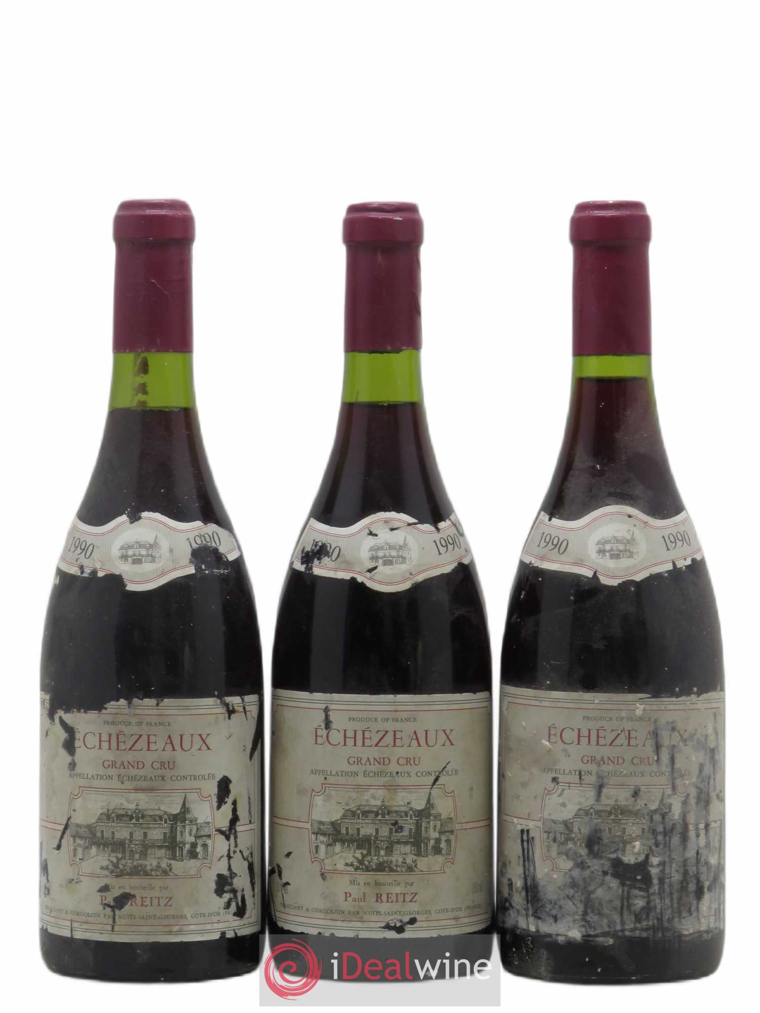 Echezeaux Grand Cru Paul Reitz 1990 - Lot de 3 bouteilles - 0