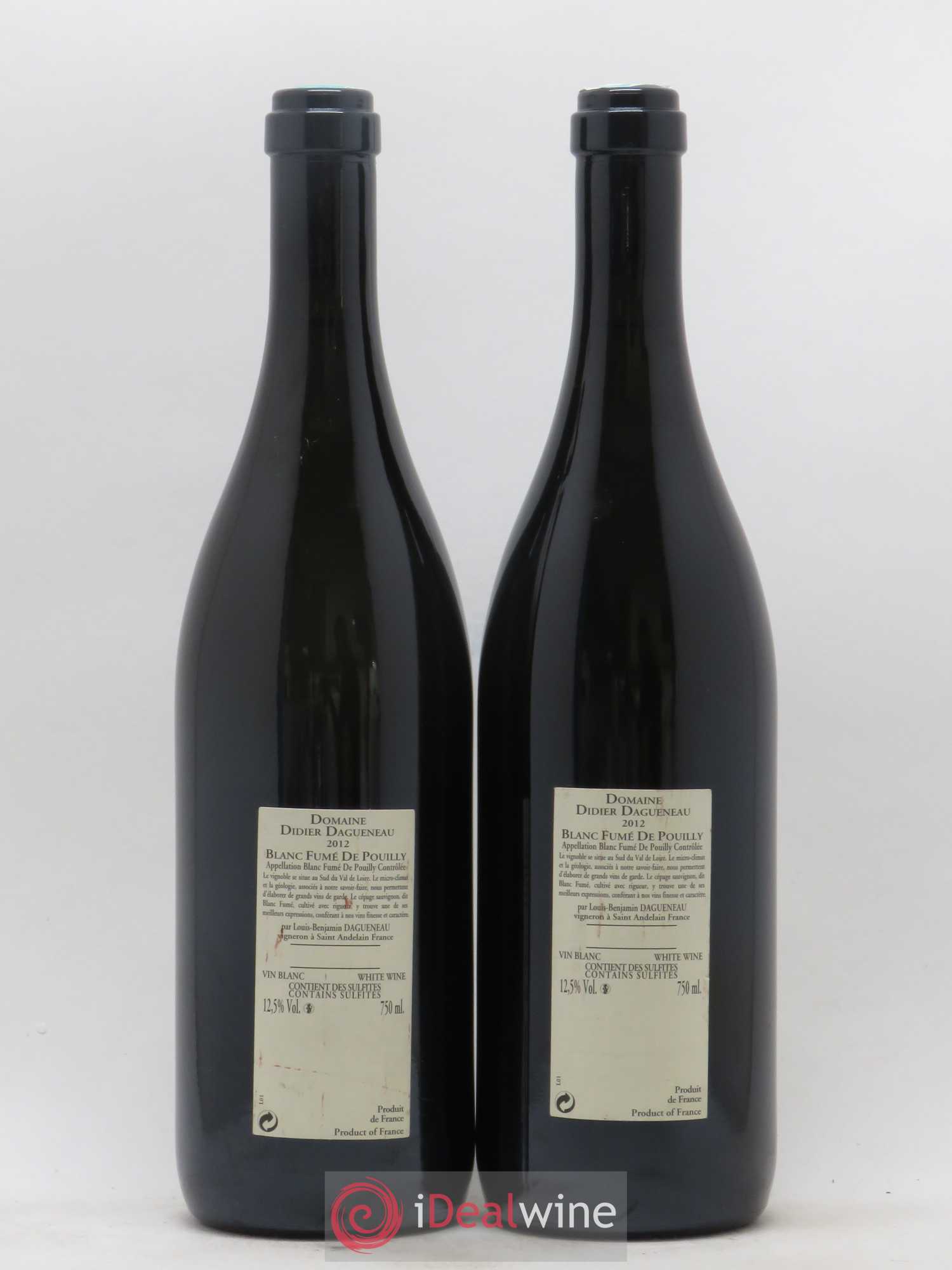 Pouilly-Fumé Blanc Fumé de Pouilly Dagueneau (Domaine Didier - Louis-Benjamin) 2012 - Lot de 2 bouteilles - 1