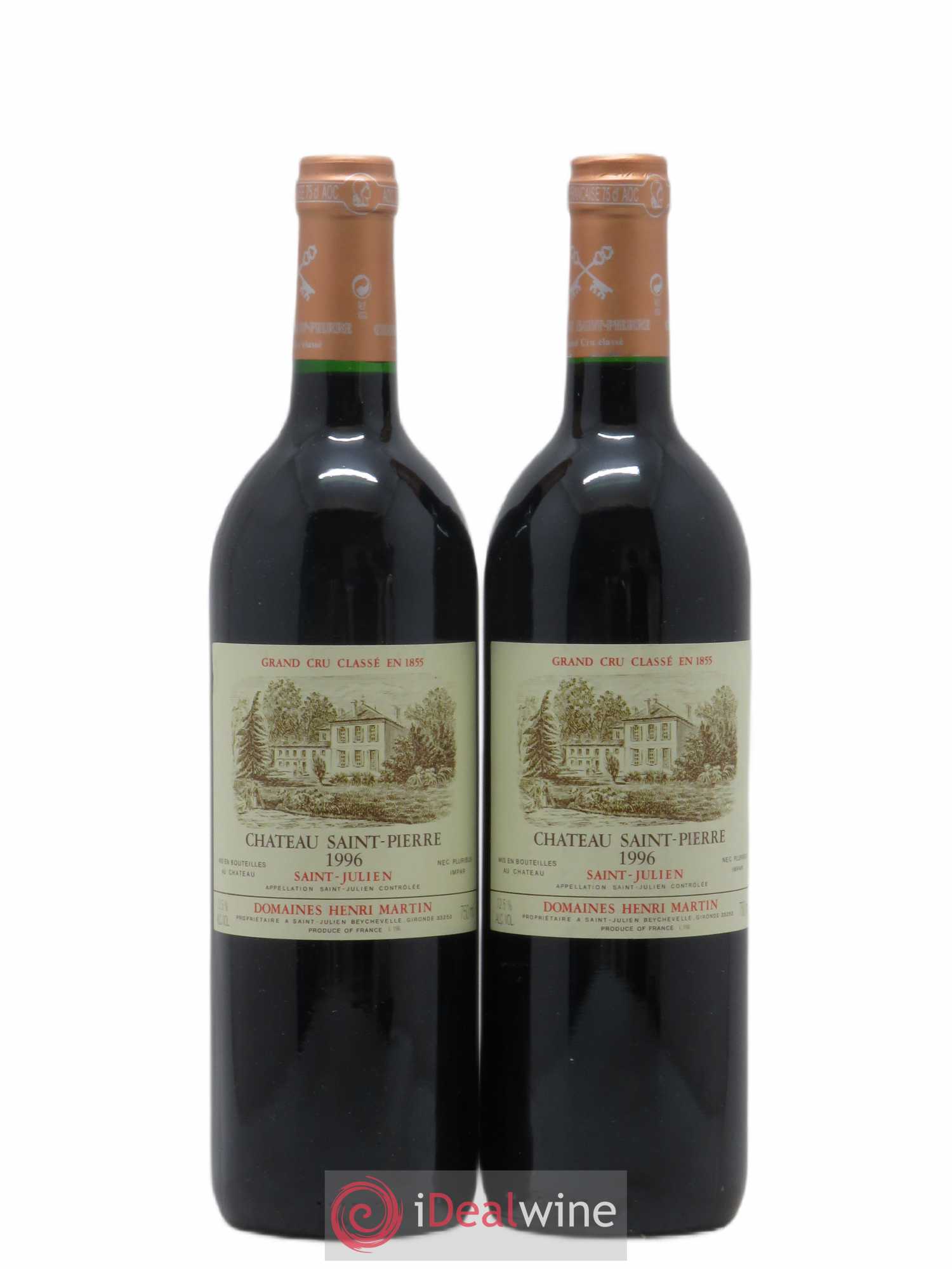 Château Saint-Pierre 4ème Grand Cru Classé 1996 - Lot de 2 bouteilles - 0