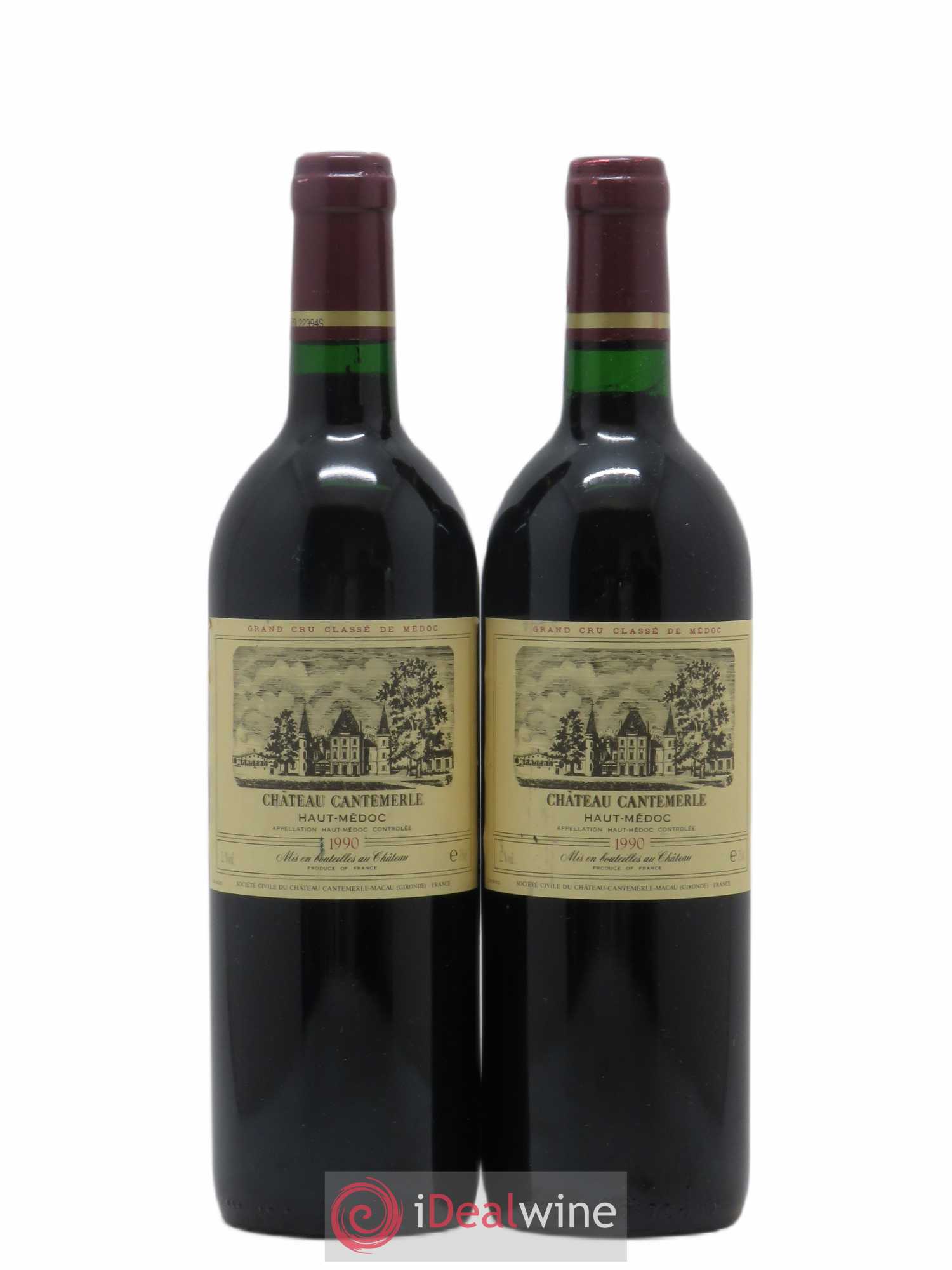Château Cantemerle 5ème Grand Cru Classé 1990 - Lot de 2 bouteilles - 0
