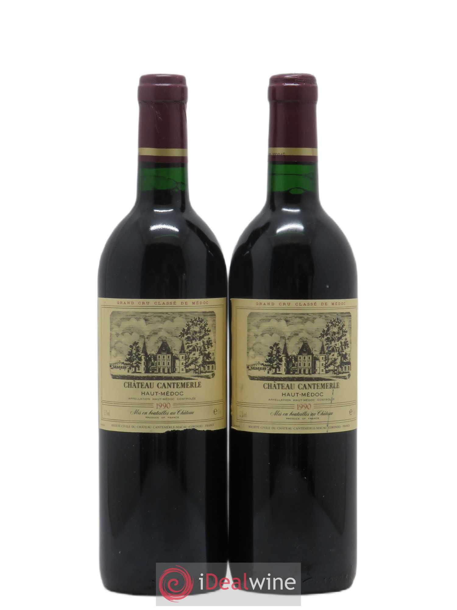 Château Cantemerle 5ème Grand Cru Classé 1990 - Lot de 2 bouteilles - 0