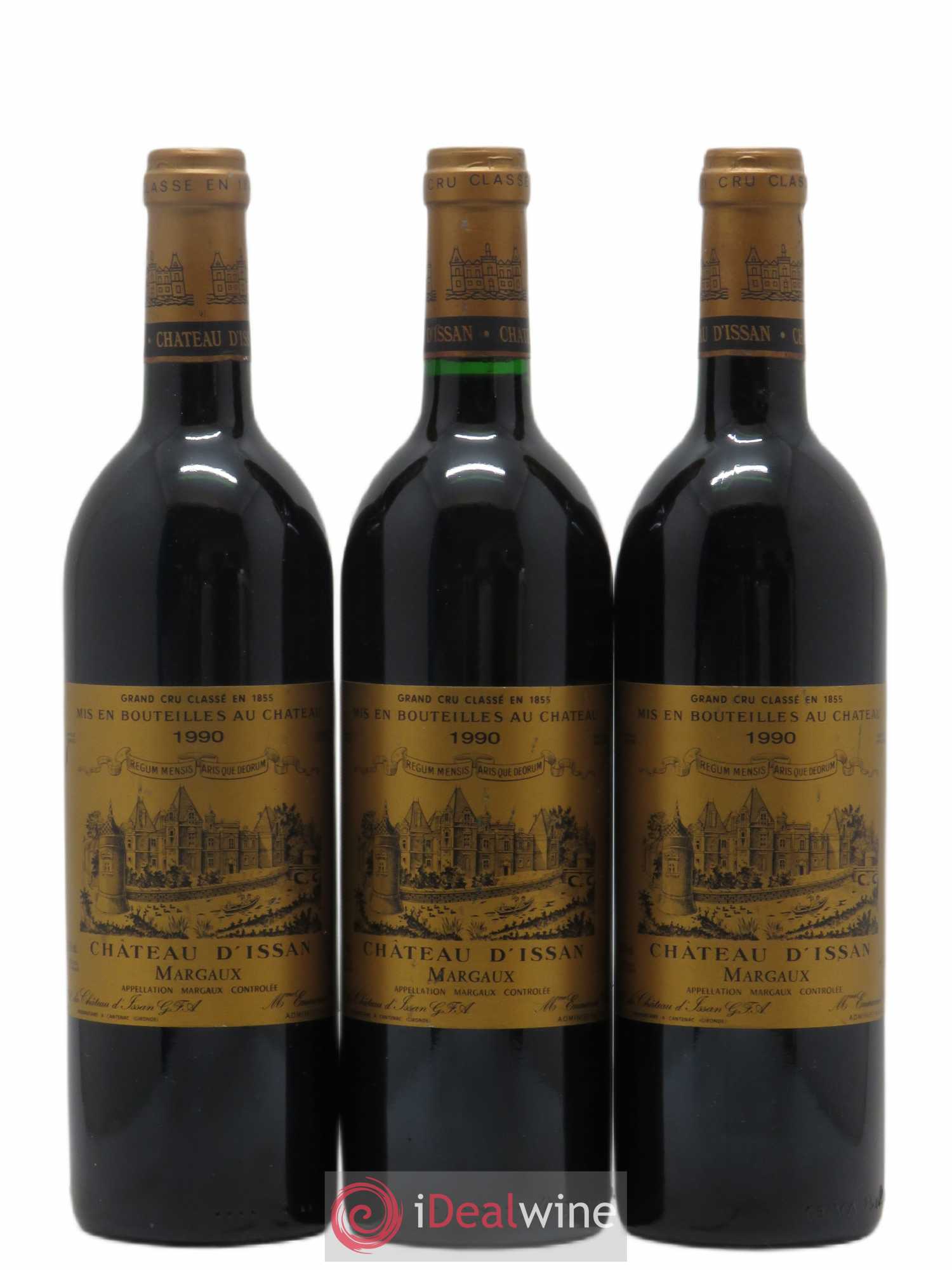 Château d'Issan 3ème Grand Cru Classé 1990 - Lot de 3 bouteilles - 0