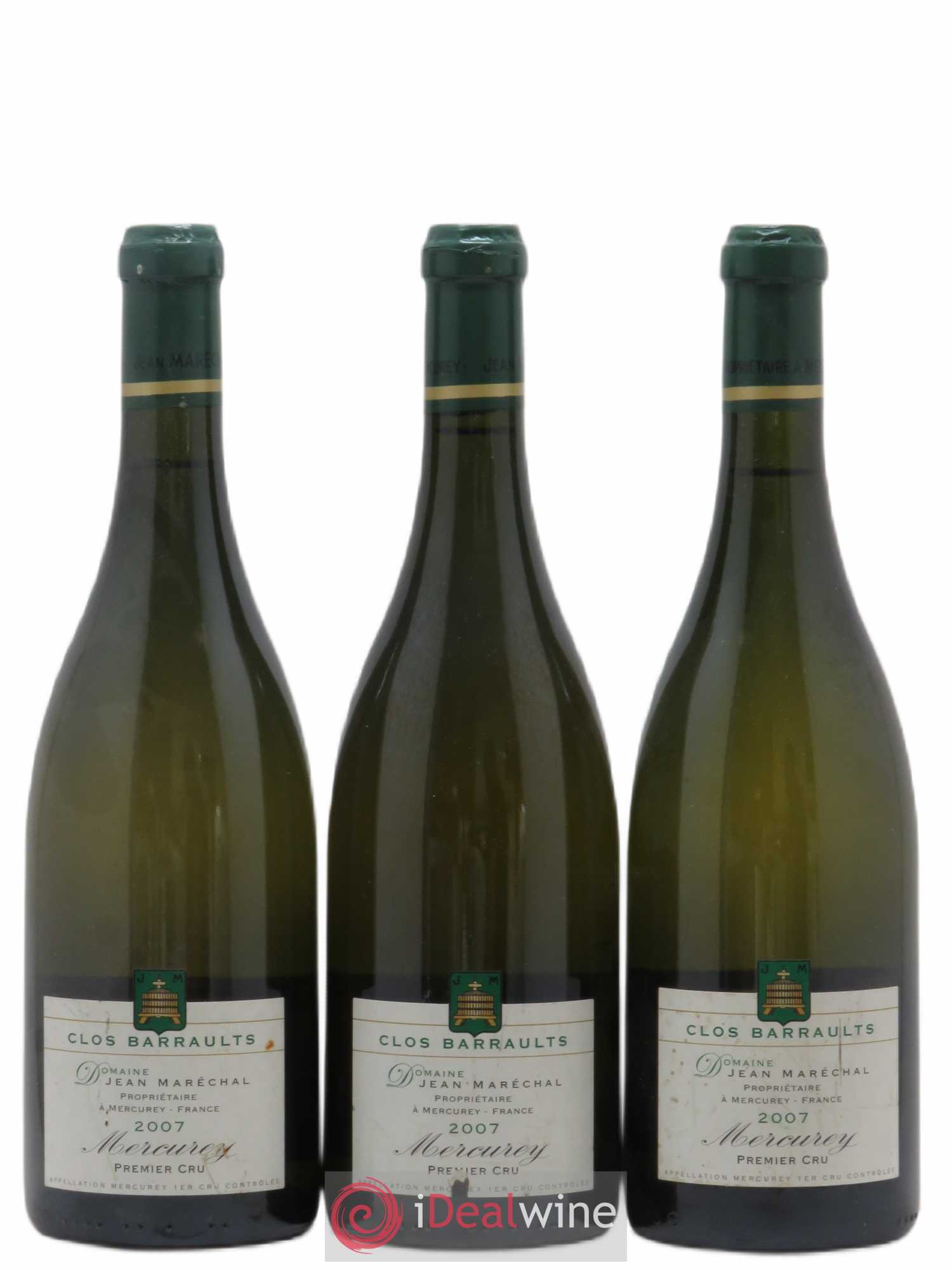 Mercurey 1er Cru Clos Barrault Jean Maréchal 2007 - Posten von 3 Flaschen - 0
