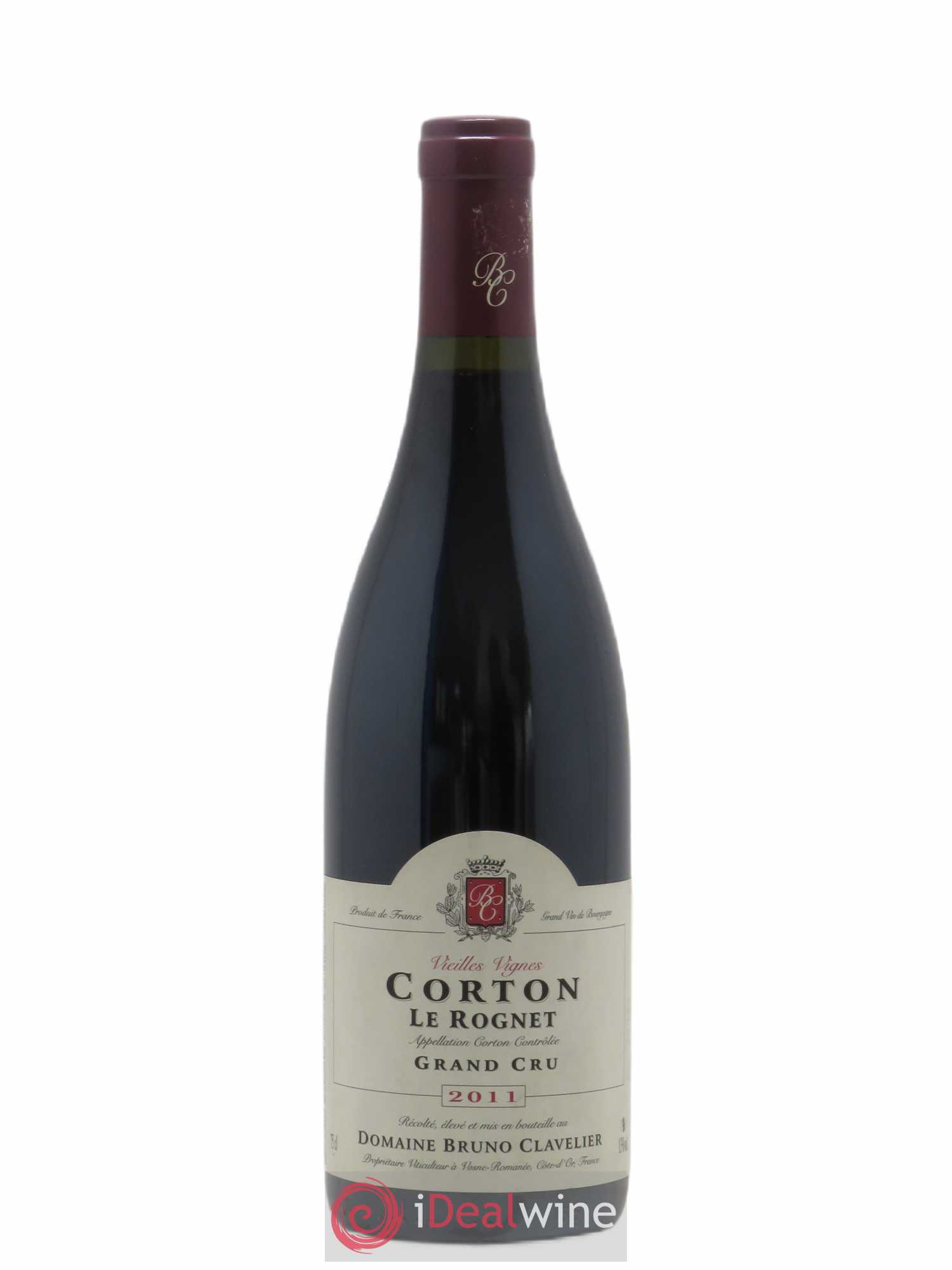 Corton Grand Cru Le Rognet Vieilles Vignes Bruno Clavelier 2011 - Lot de 1 bouteille - 0
