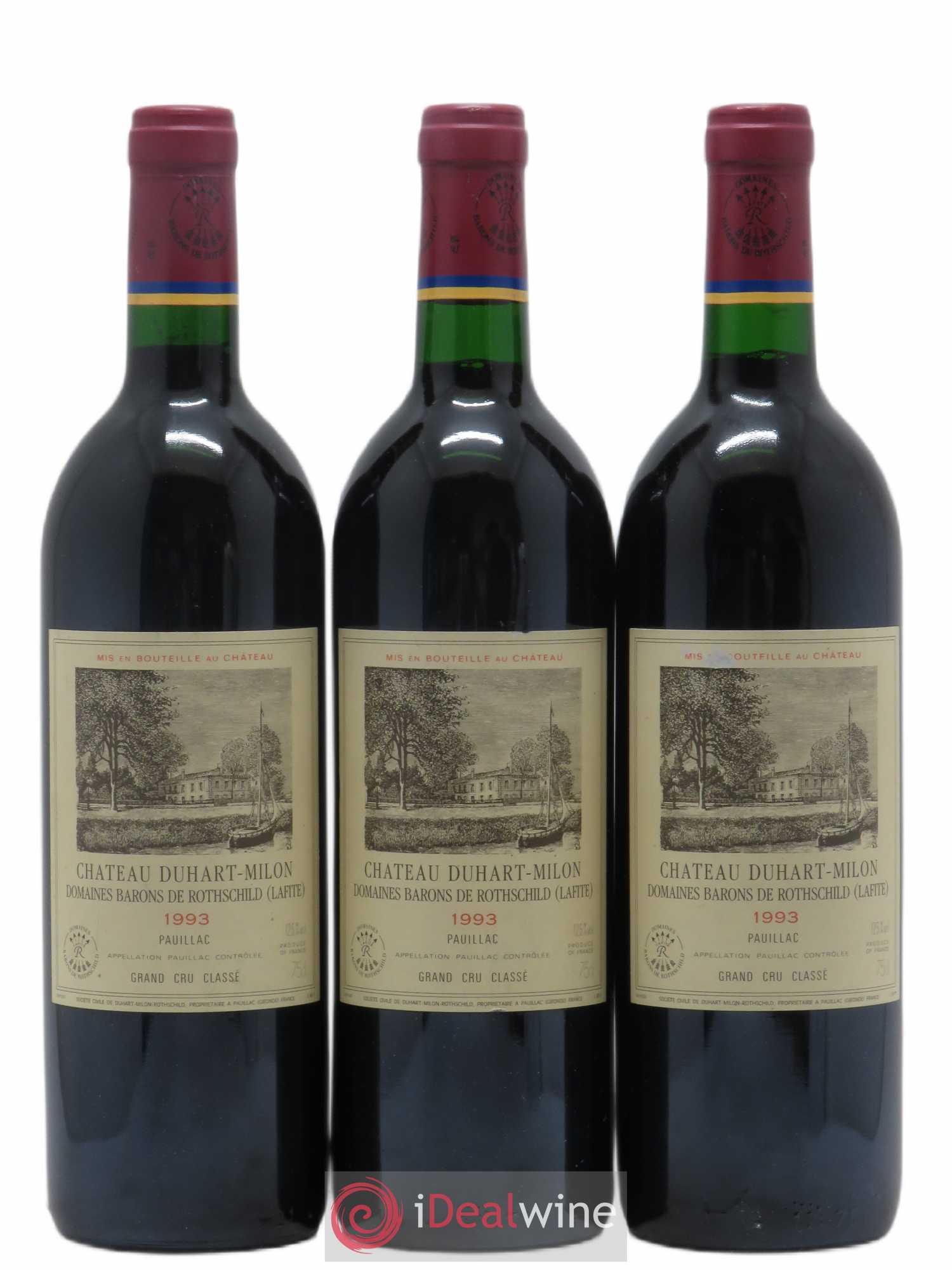 Château Duhart-Milon 4ème Grand Cru Classé 1993 - Lot de 3 bouteilles - 0