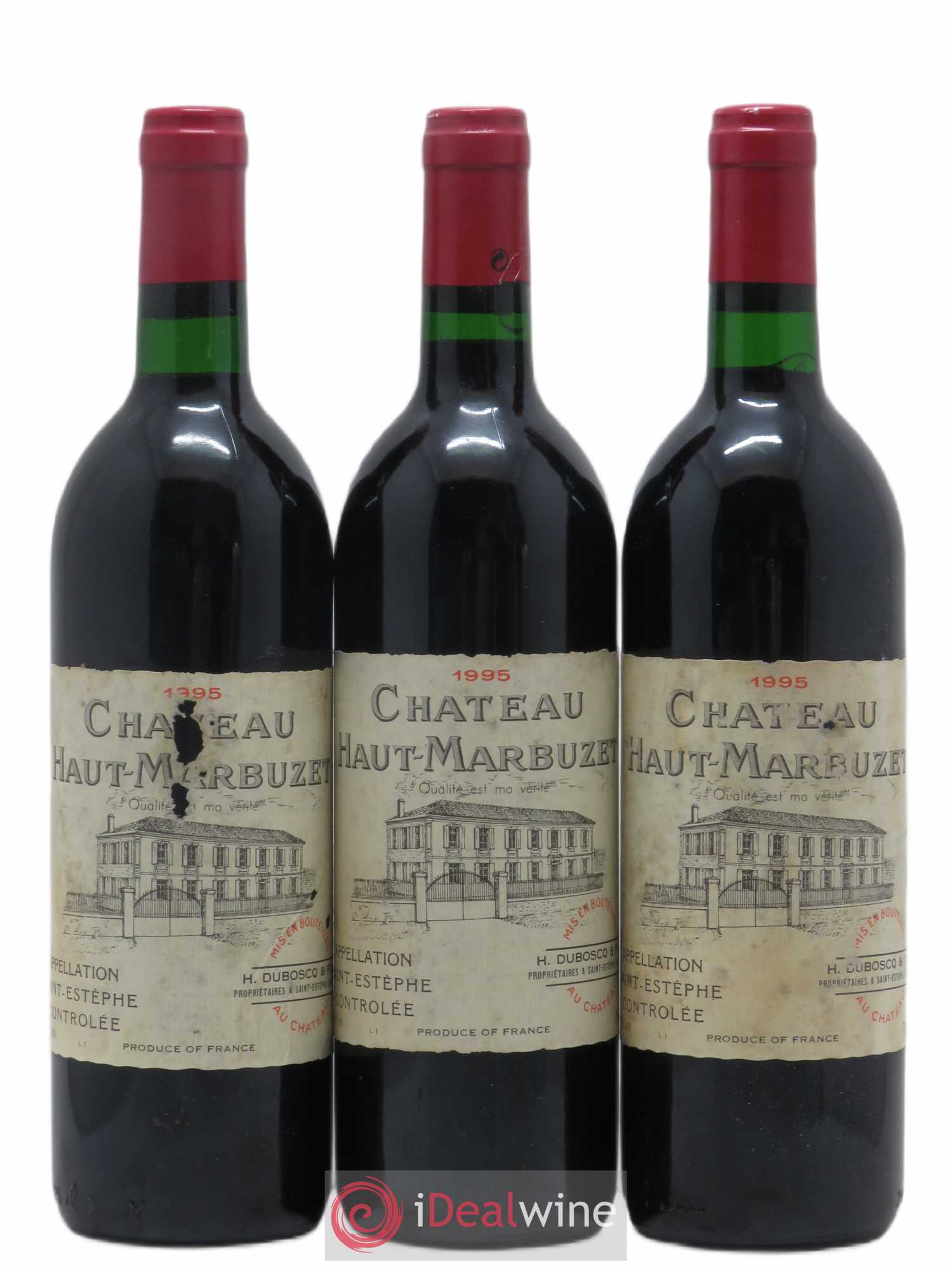 Château Haut Marbuzet 1995 - Lot de 3 bouteilles - 0