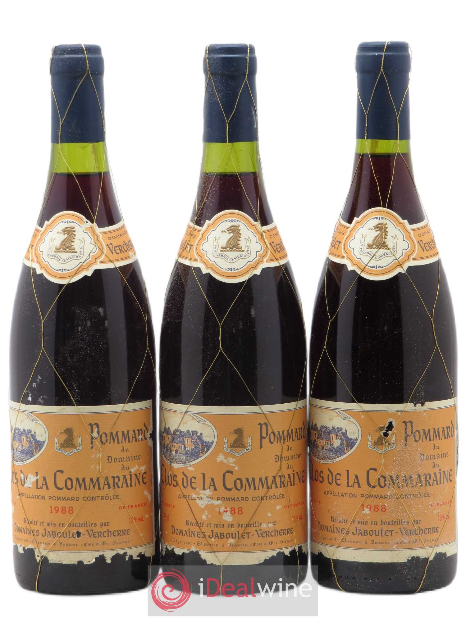 Pommard 1er Cru Clos de la Commaraine Domaine Jaboulet Vercherre 1988 - Posten von 3 Flaschen - 0