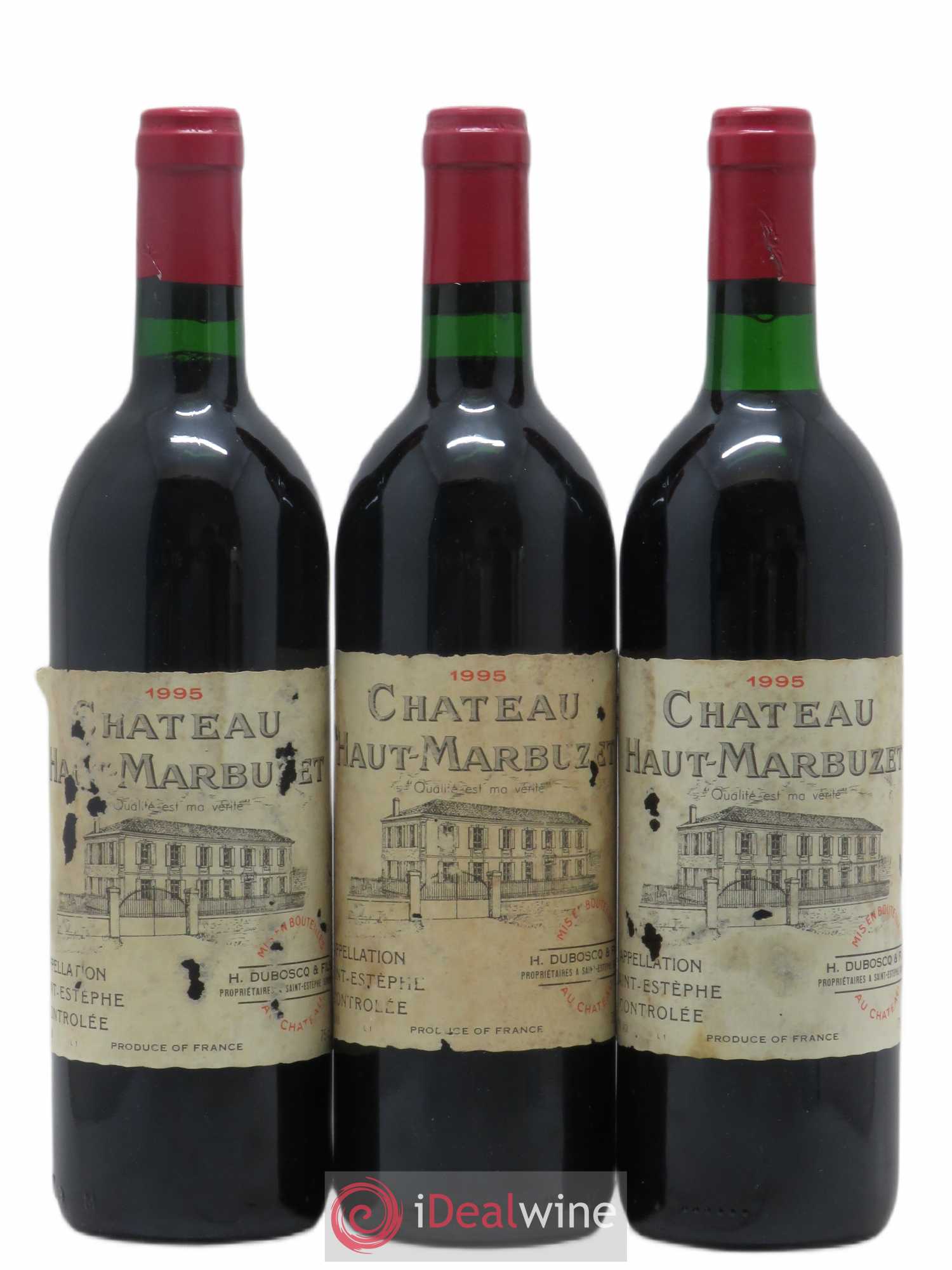 Château Haut Marbuzet 1995 - Lot de 3 bouteilles - 0