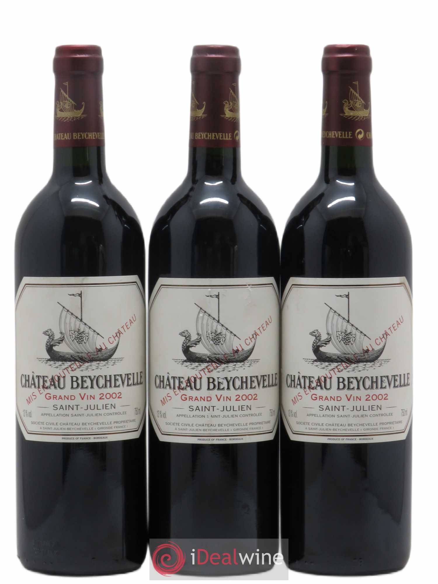 Château Beychevelle 4ème Grand Cru Classé 2002 - Lot de 3 bouteilles - 0