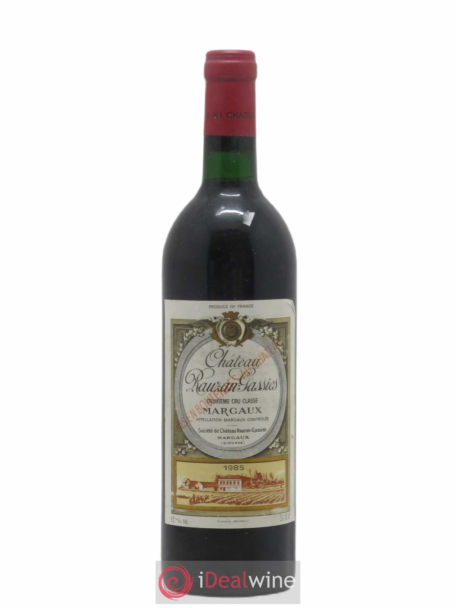 Château Rauzan-Gassies 2ème Grand Cru Classé 1985 - Lot de 1 bouteille - 0