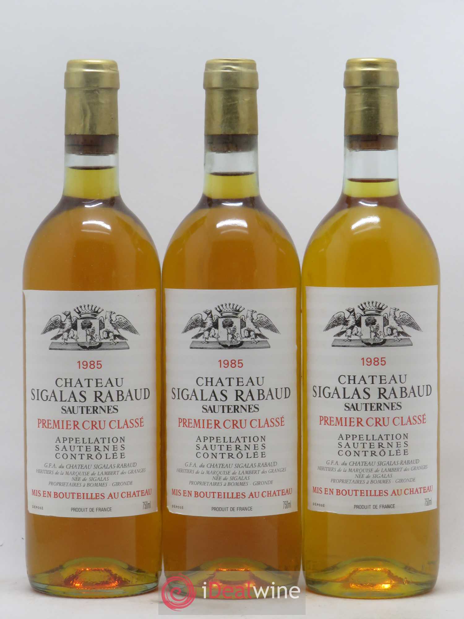 Château Sigalas Rabaud 1er Grand Cru Classé 1985 - Lot de 12 bouteilles - 1